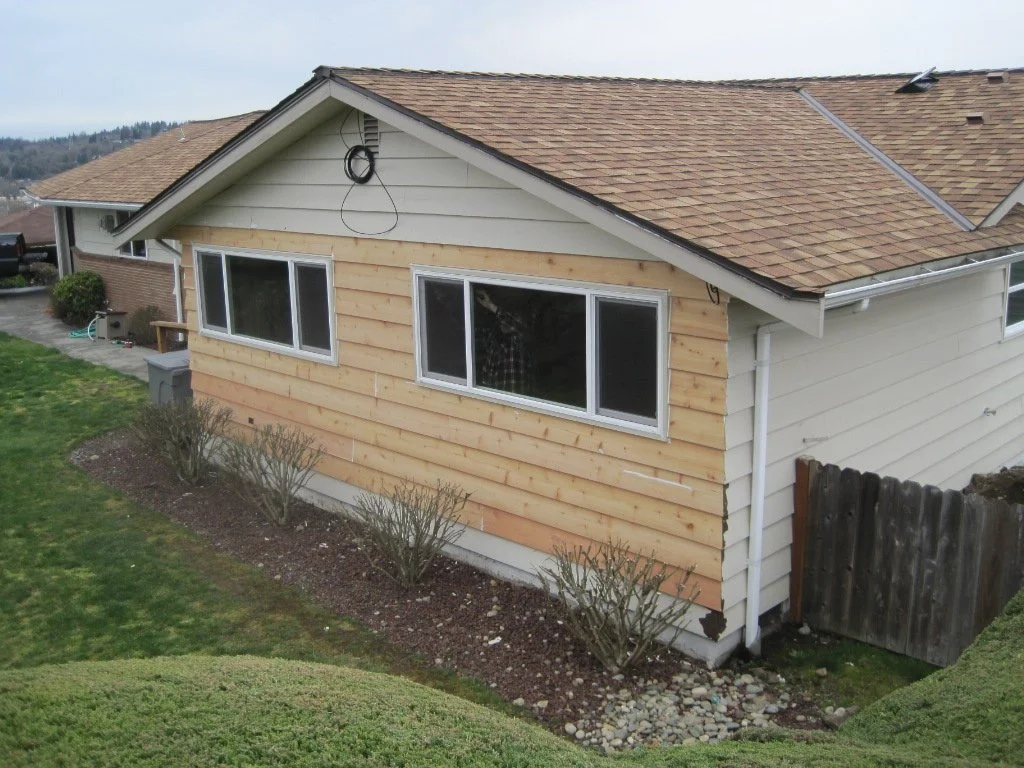 Some exterior siding was replaced.