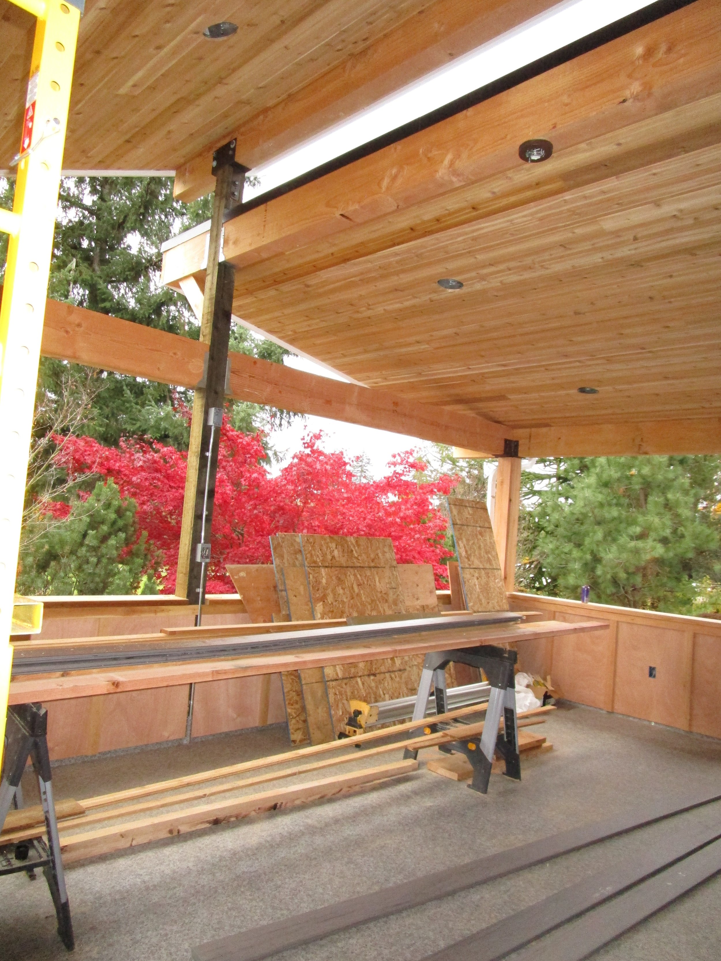 Ceiling finish coming along.