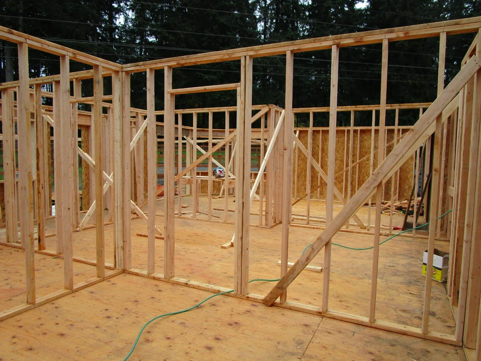Framing for the second floor ADU.