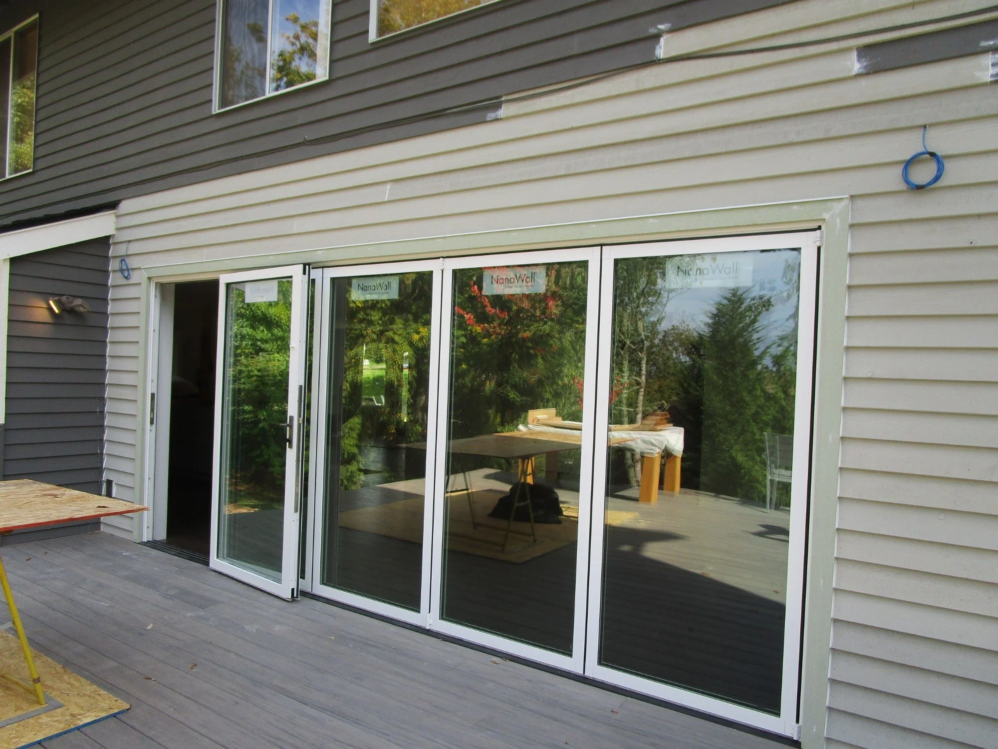 Siding repair at the Nano wall.