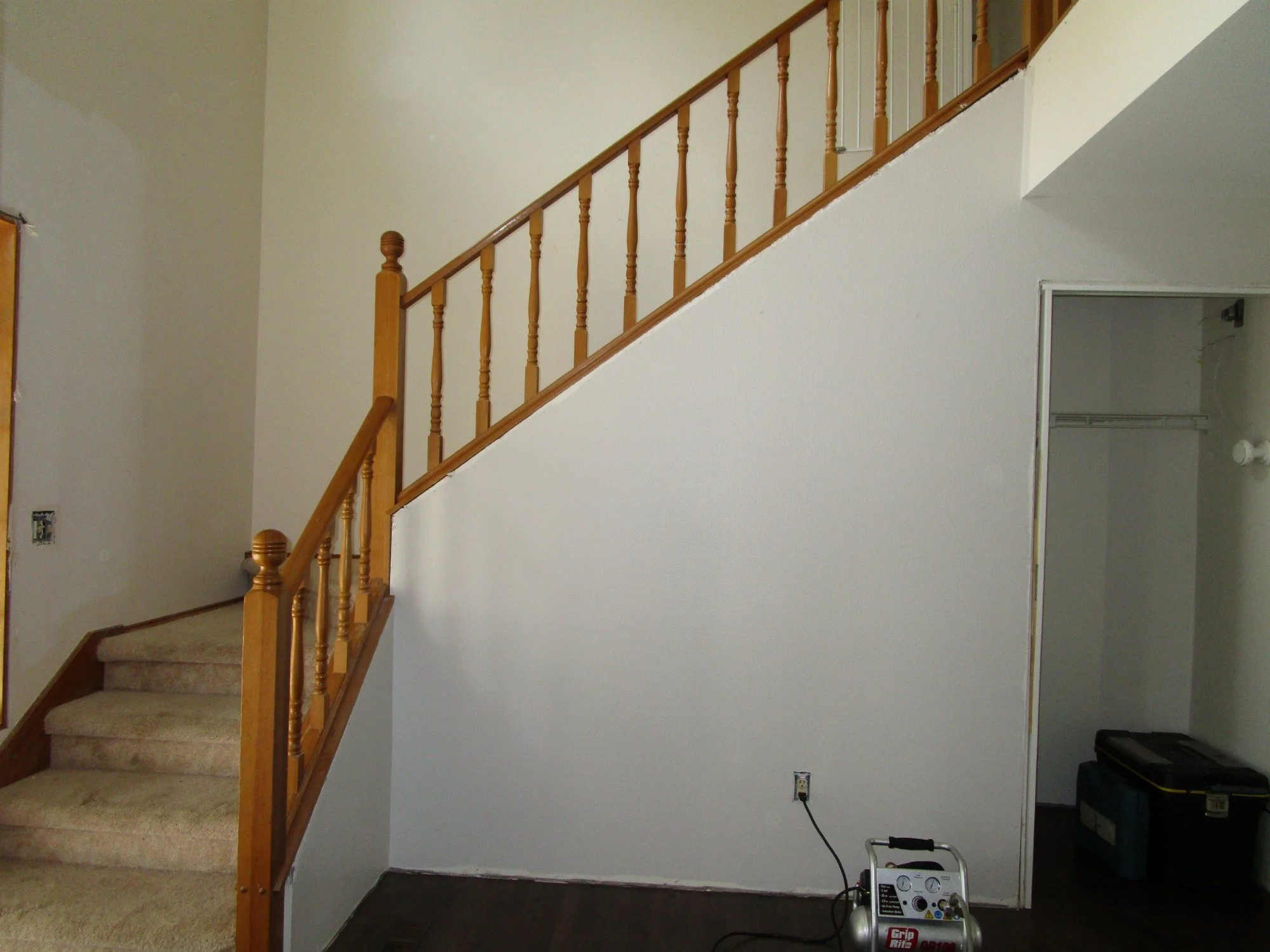 Old stair railing to be redone.