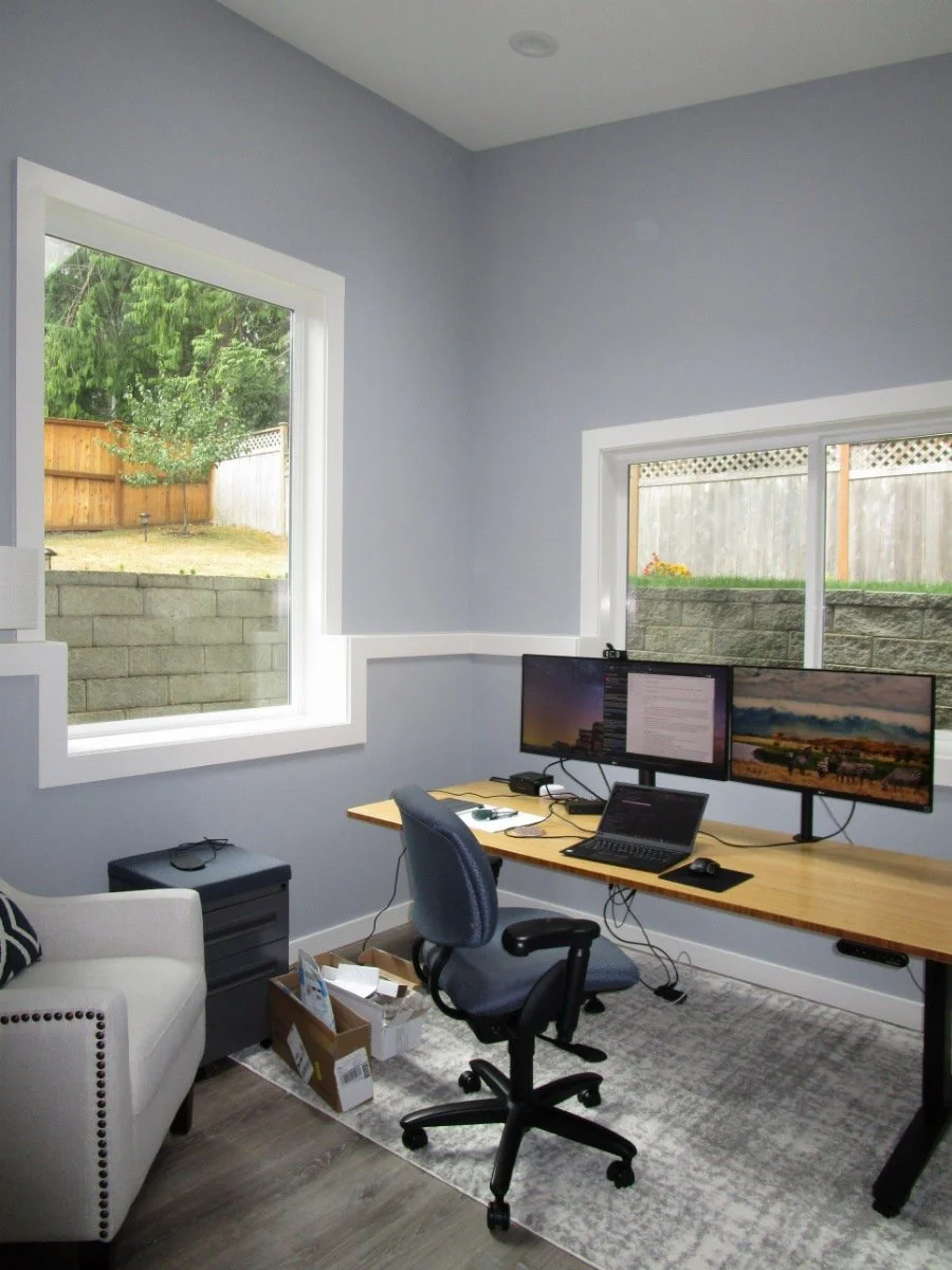  Office with high vaulted ceiling. 