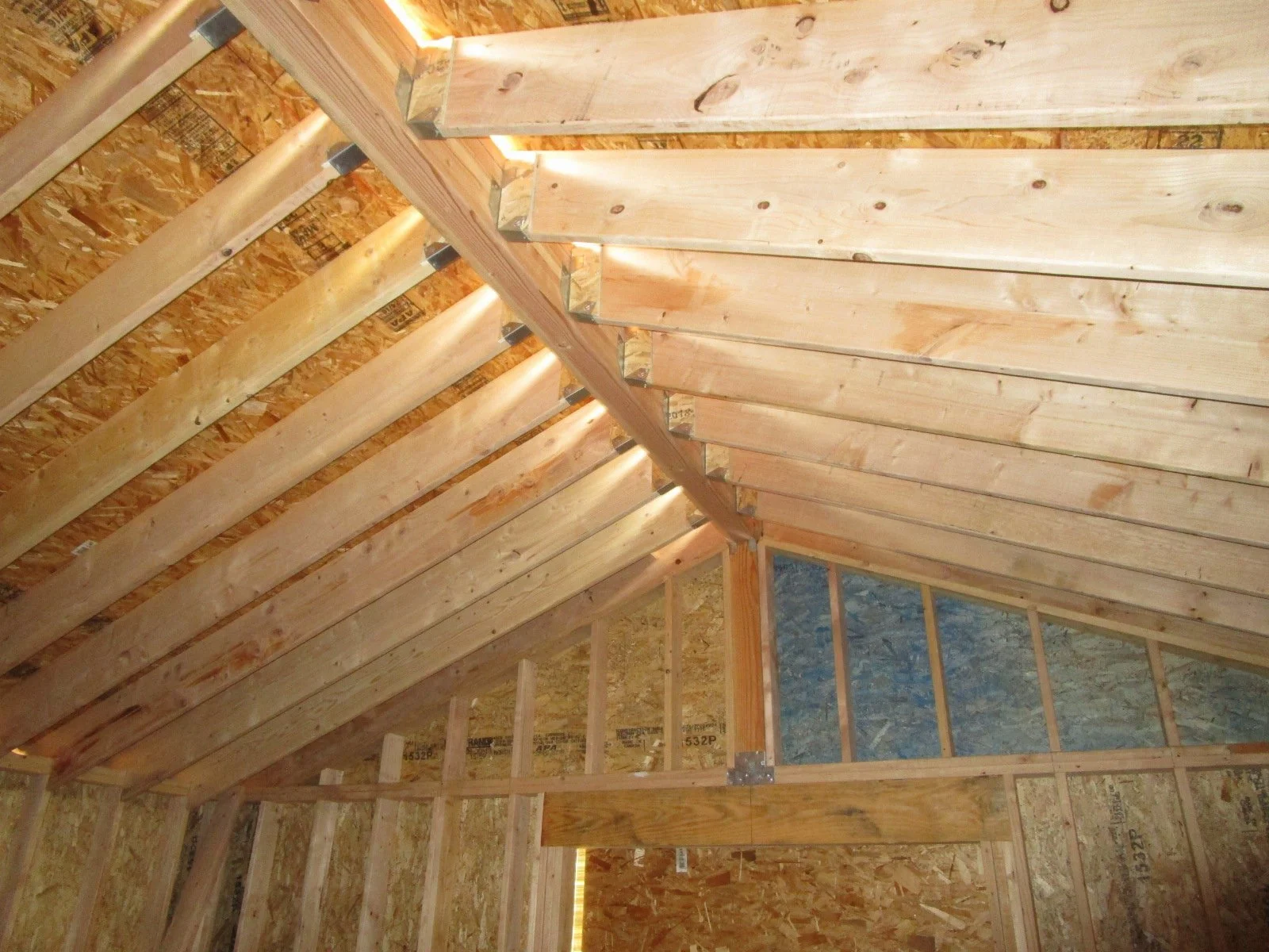 New additions will be vaulted ceilings with a ridge beam.