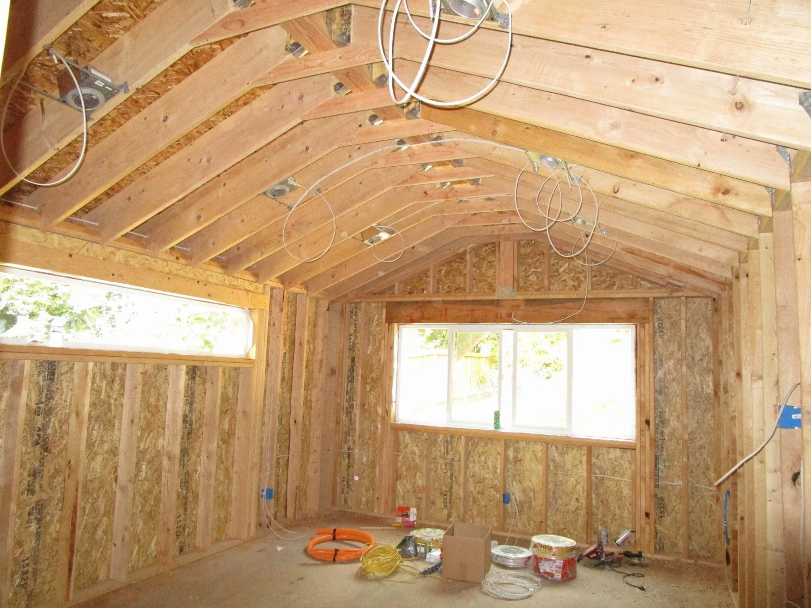 Master Bedroom taking shape as electric rough in happens.