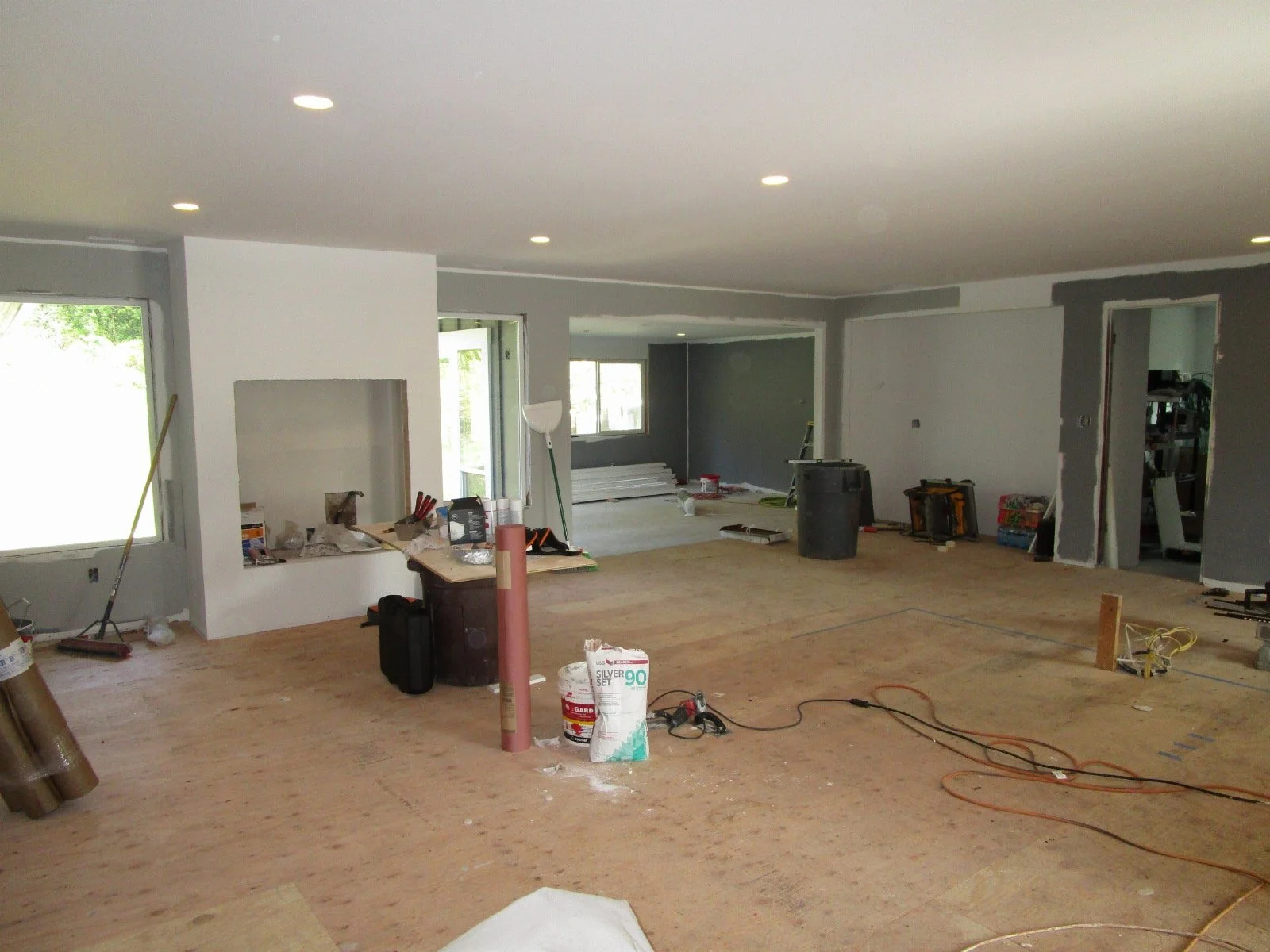 Finish work starts in the Great Room.