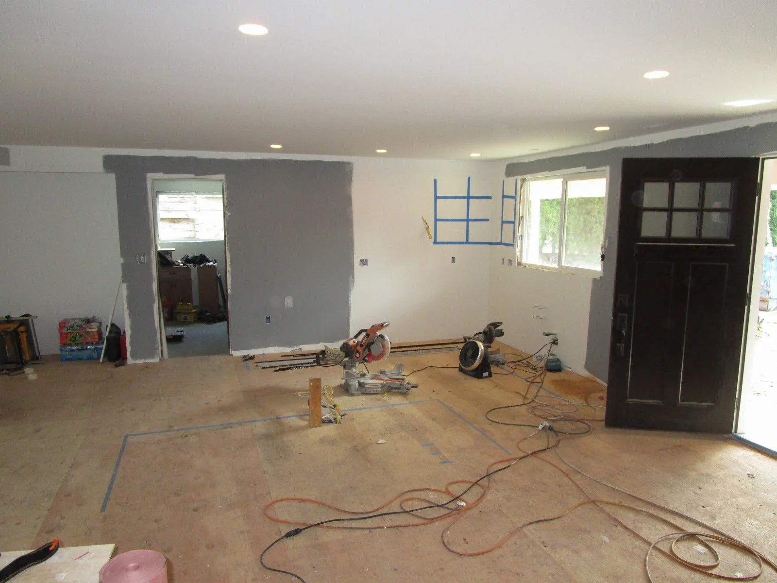 View of the future kitchen area.