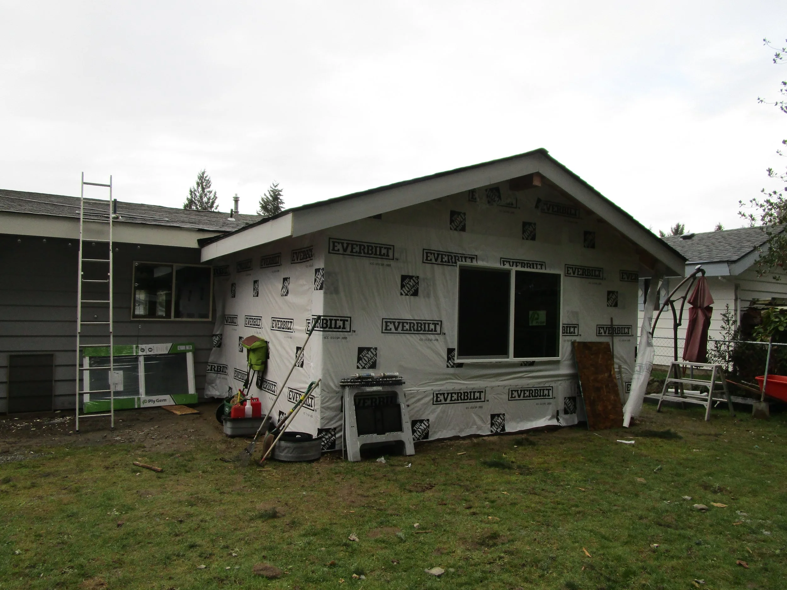 Bedroom addition far along now.