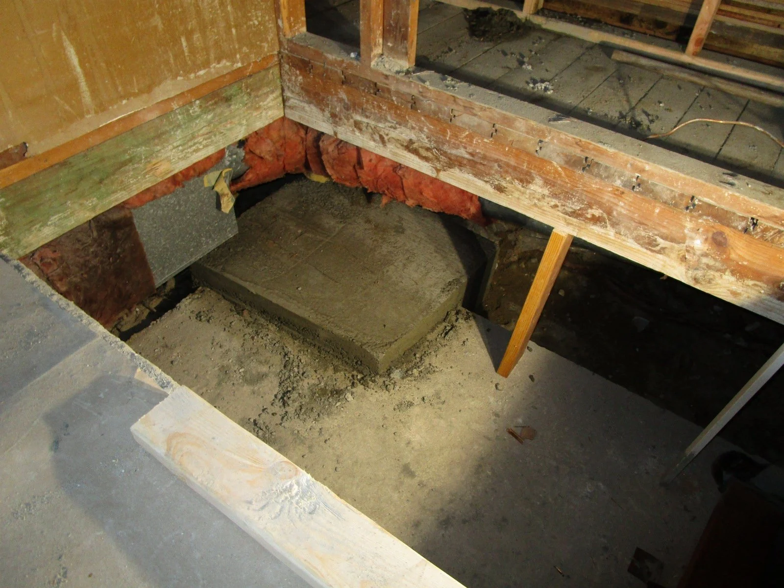 Location of the old brick fireplace.