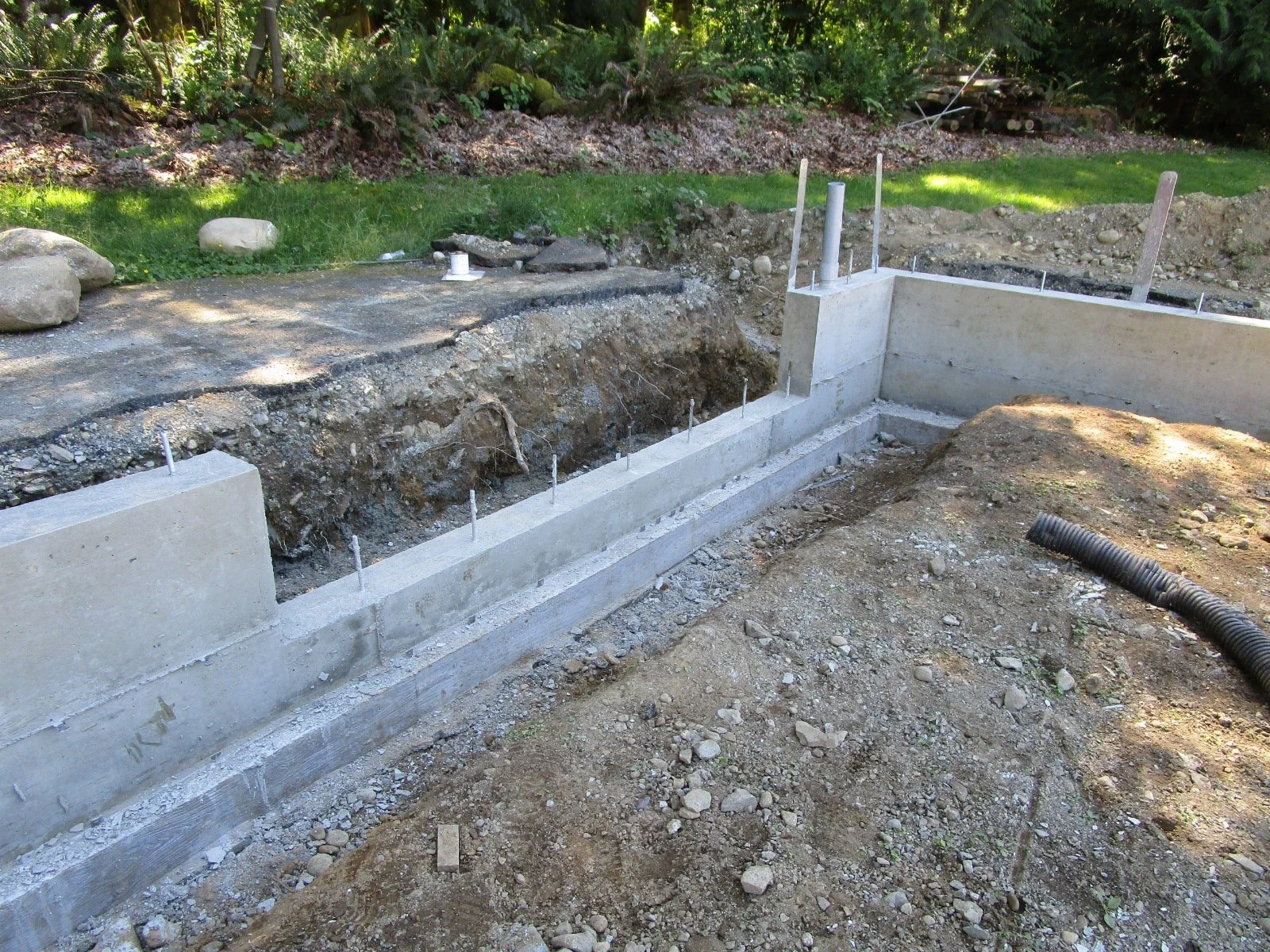 Location of one of the garage doors.