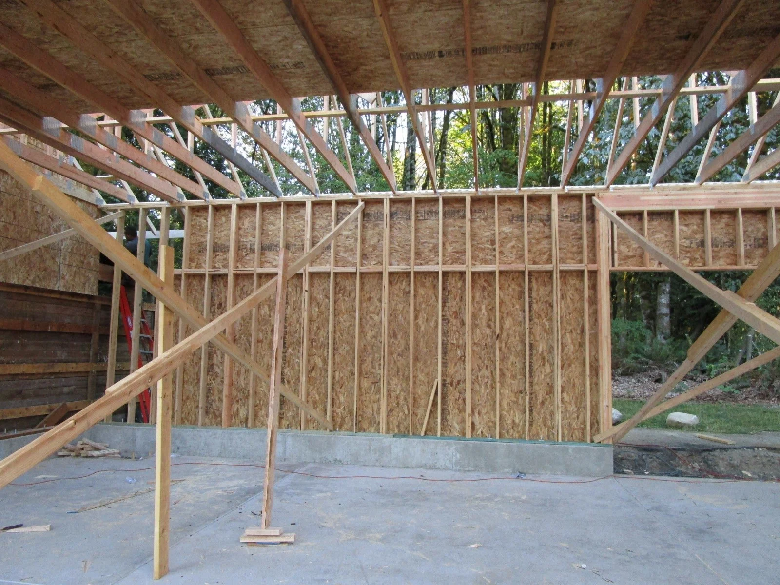 Lots of temporary bracing until framing is completed.