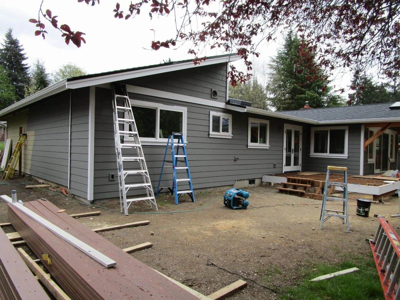 And sided. The vault adds some nice volume to the bedroom and bathroom.