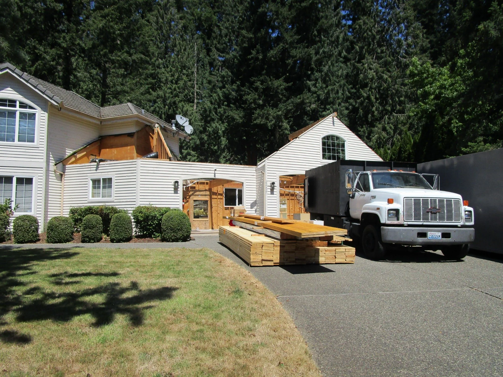 Lumber package delivered. Framers can start framing.