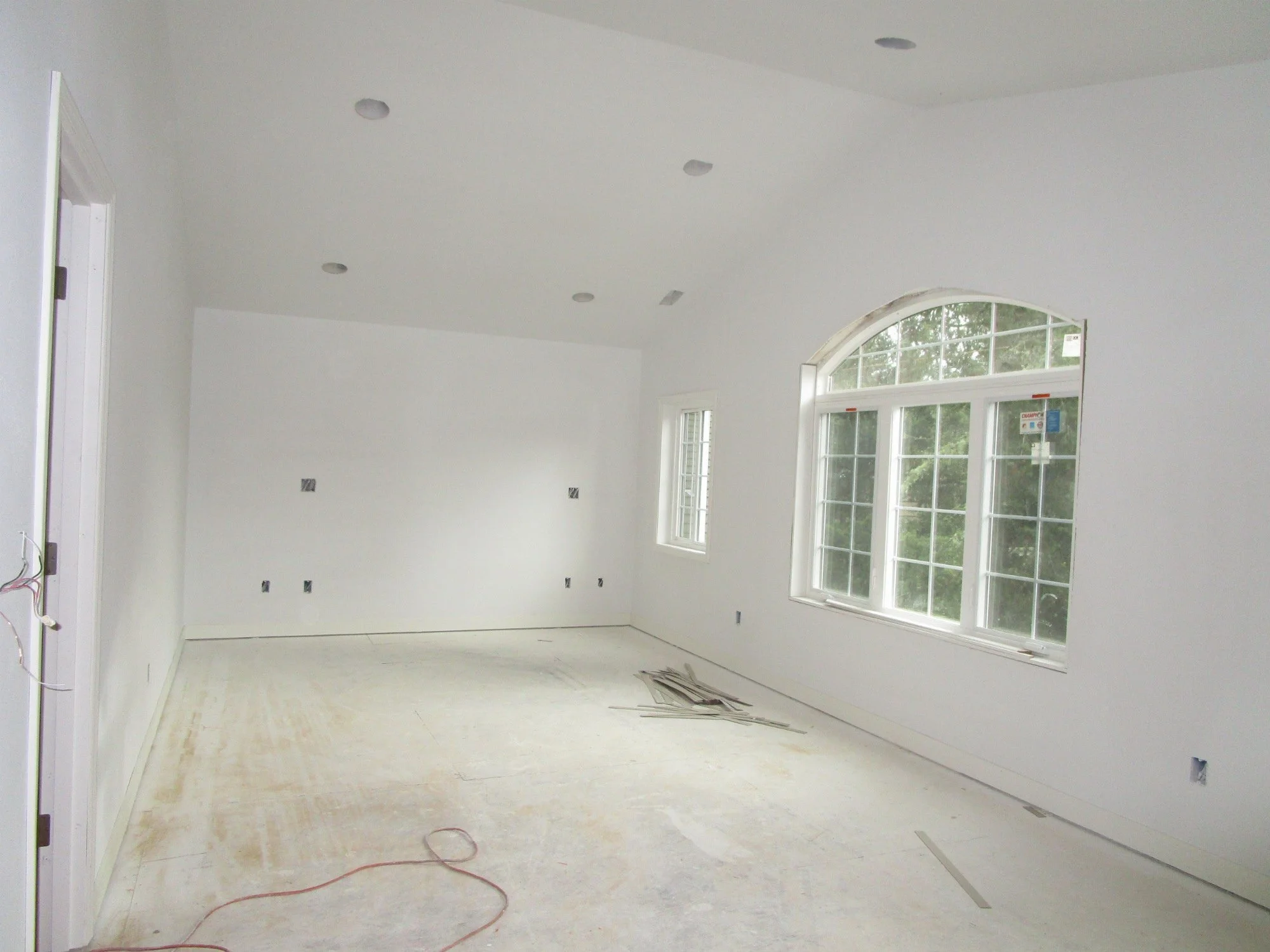 And fast forward a bit after the sheet rock is installed. Easy vaulted ceiling.