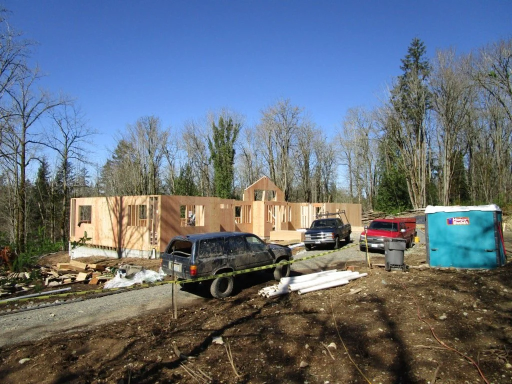 Floors in, now the walls go up.