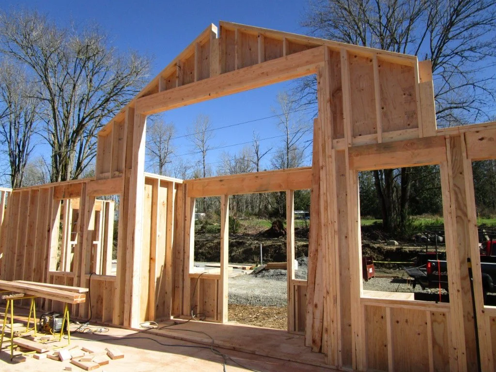 Entryway being framed.