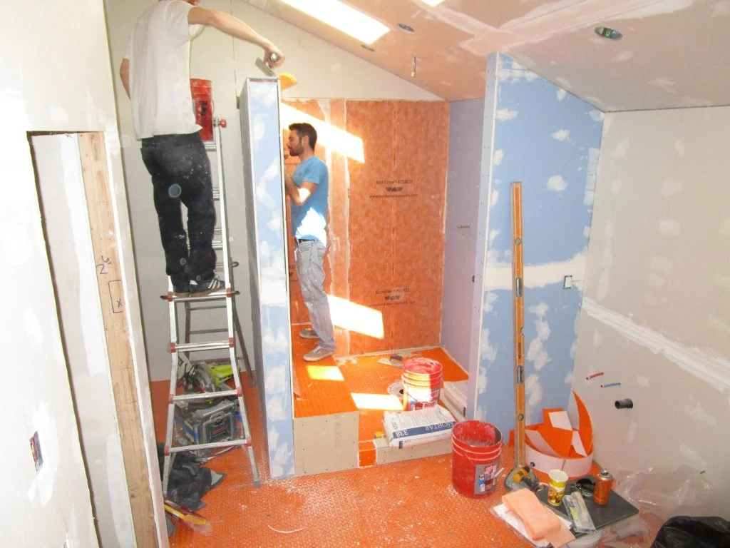 The owners were in town and wanted to enlarge the shower, so that's what we did.