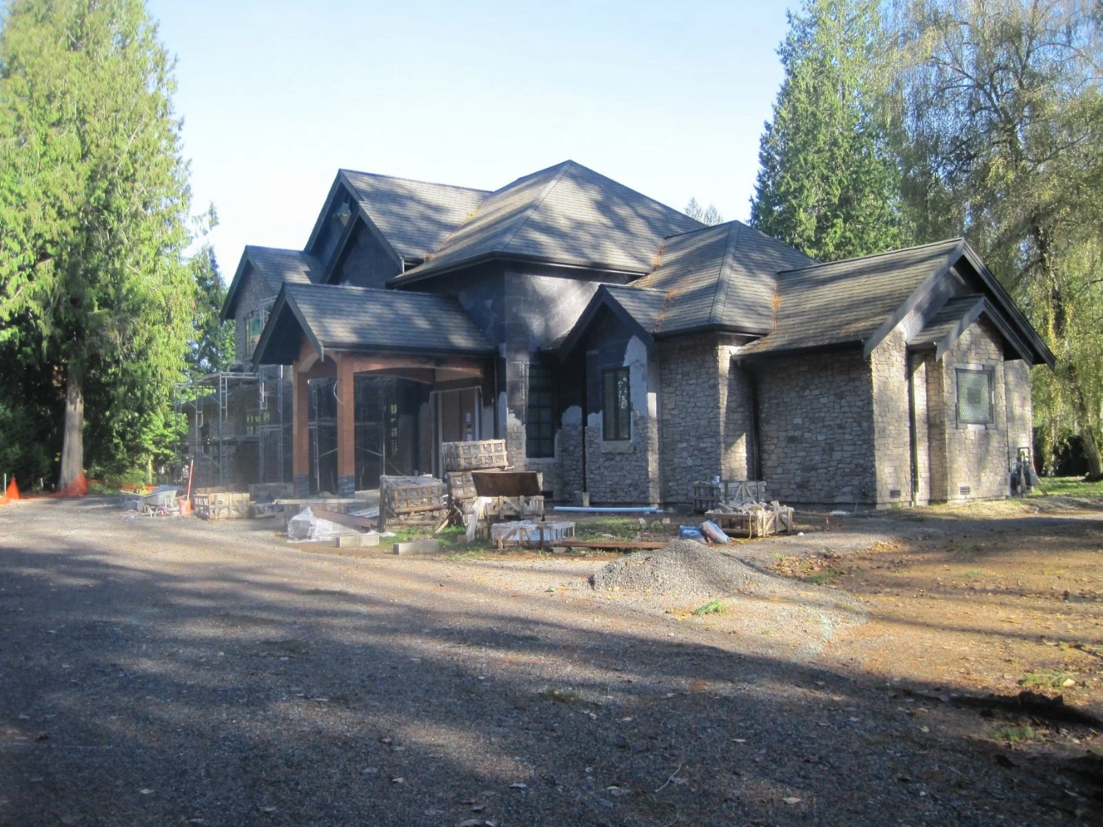 Stone veneer now on the house.