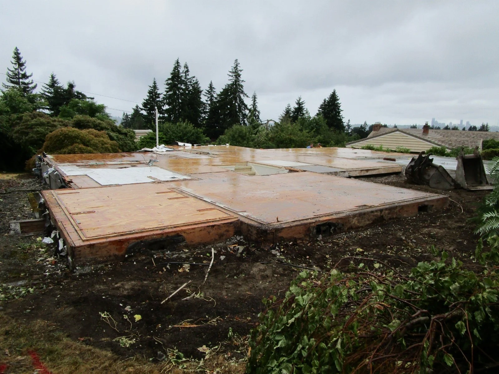 View from the street. Ready for a lumber drop for the framers!