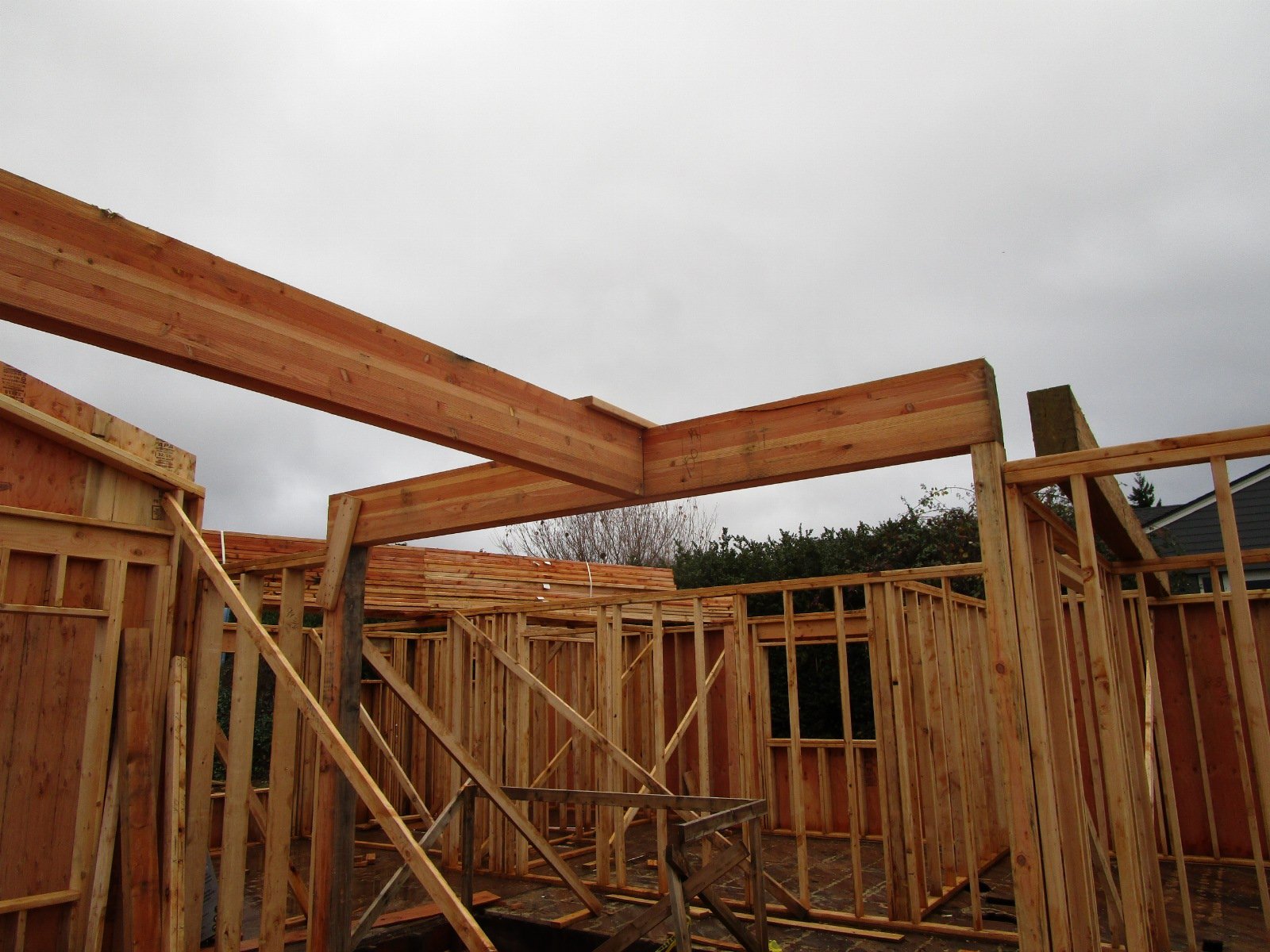 Some of the exposed glu-lams being test fit.