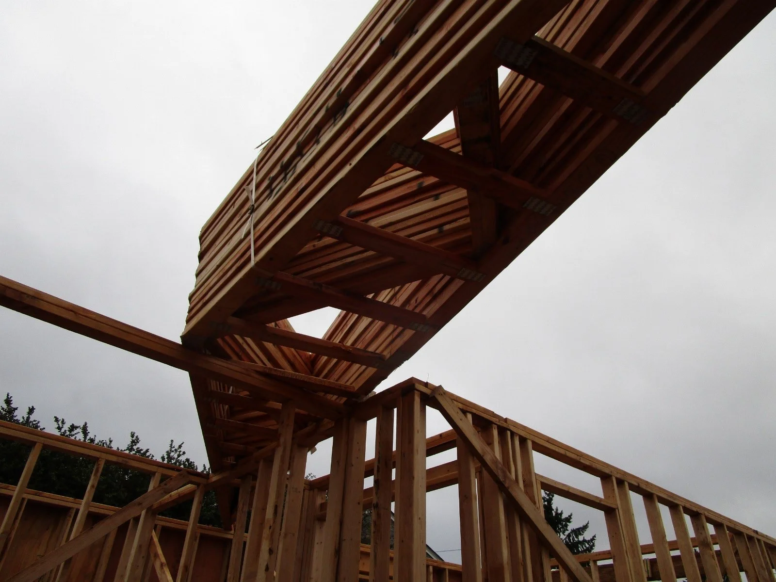 Trusses ready to roll and set in place.