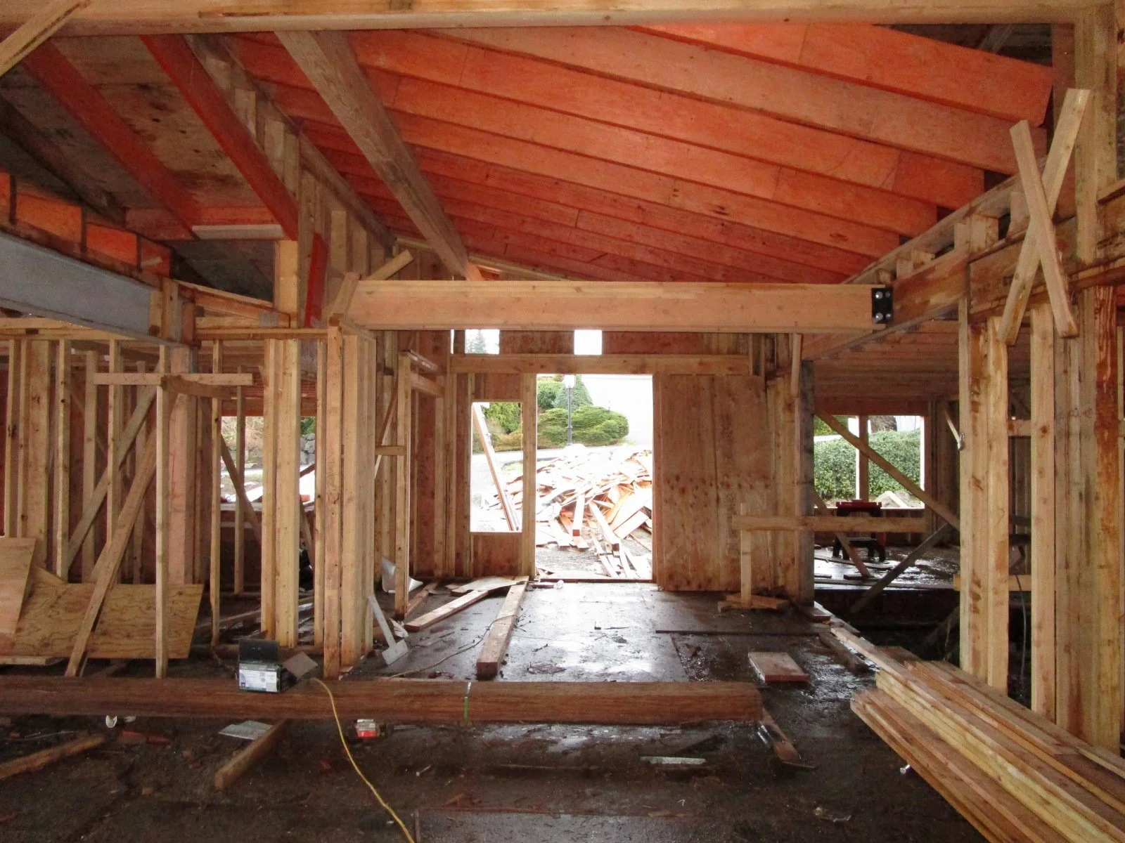 Then the Living back towards the main entryway. A very open-concept plan, thanks to our steel beam.