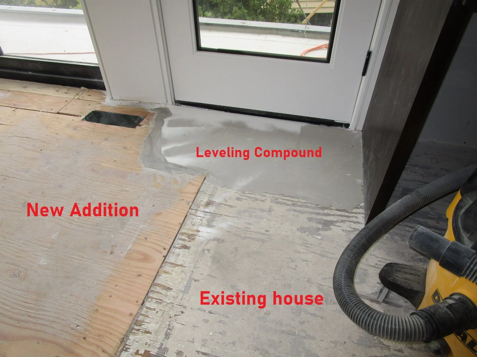 There is a lot of prep work to the subfloor before the flooring goes down.