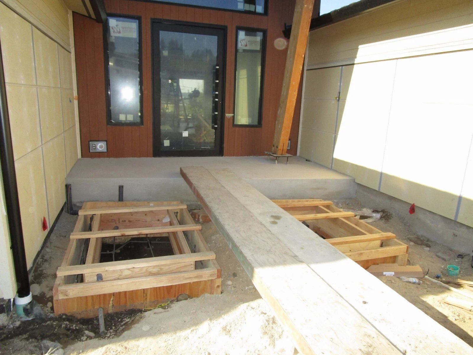 Waiting for concrete for the water fountains.