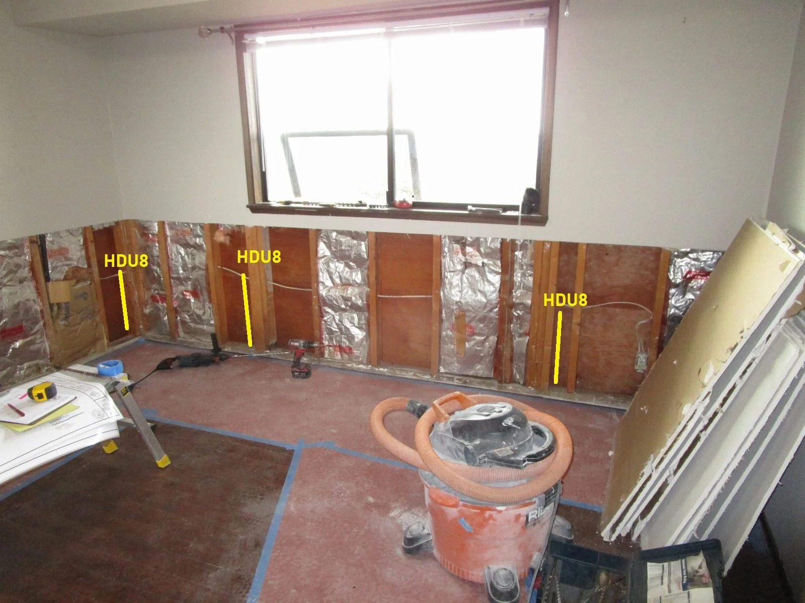 Seismic retrofit in basement.