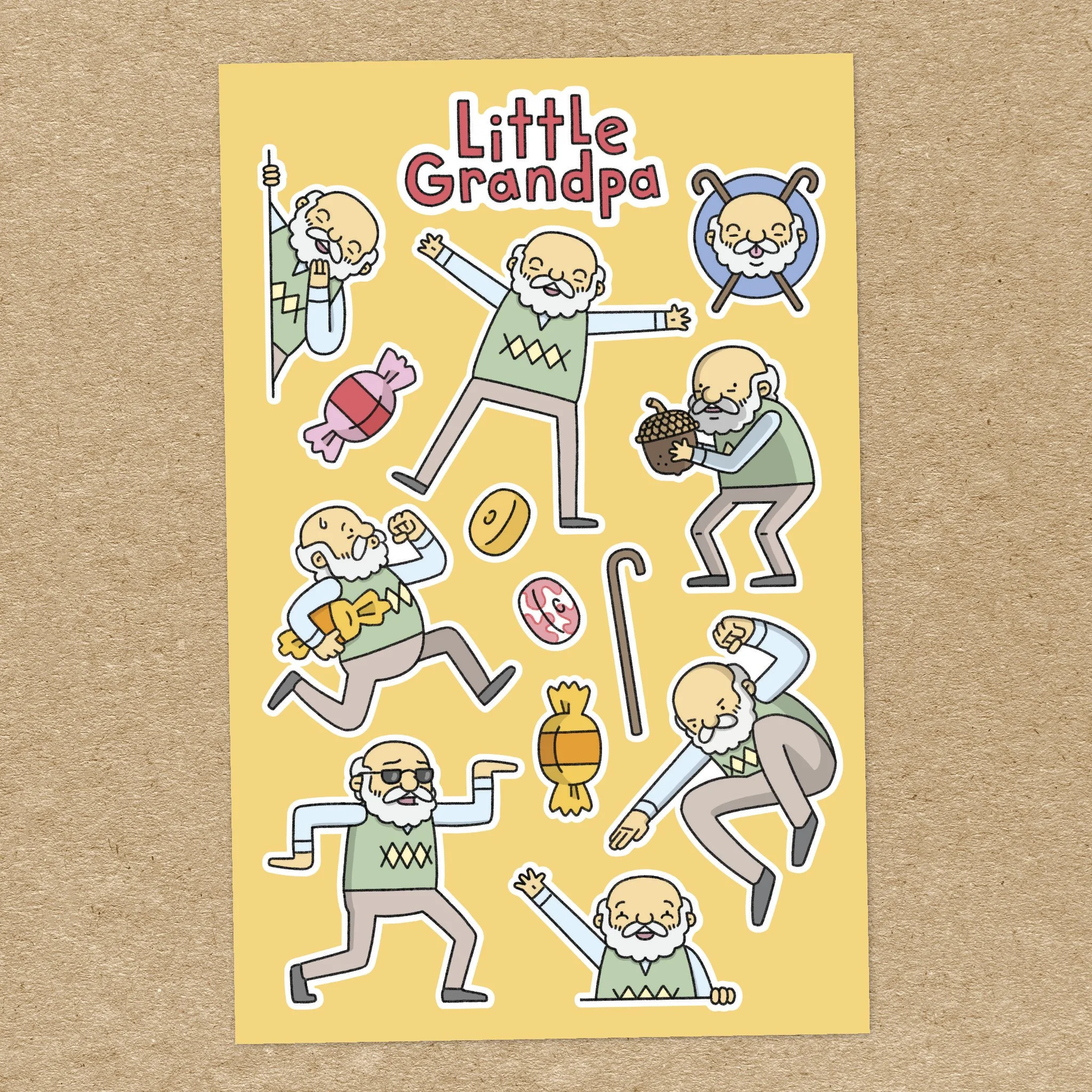 Little Grandpa Sticker Set