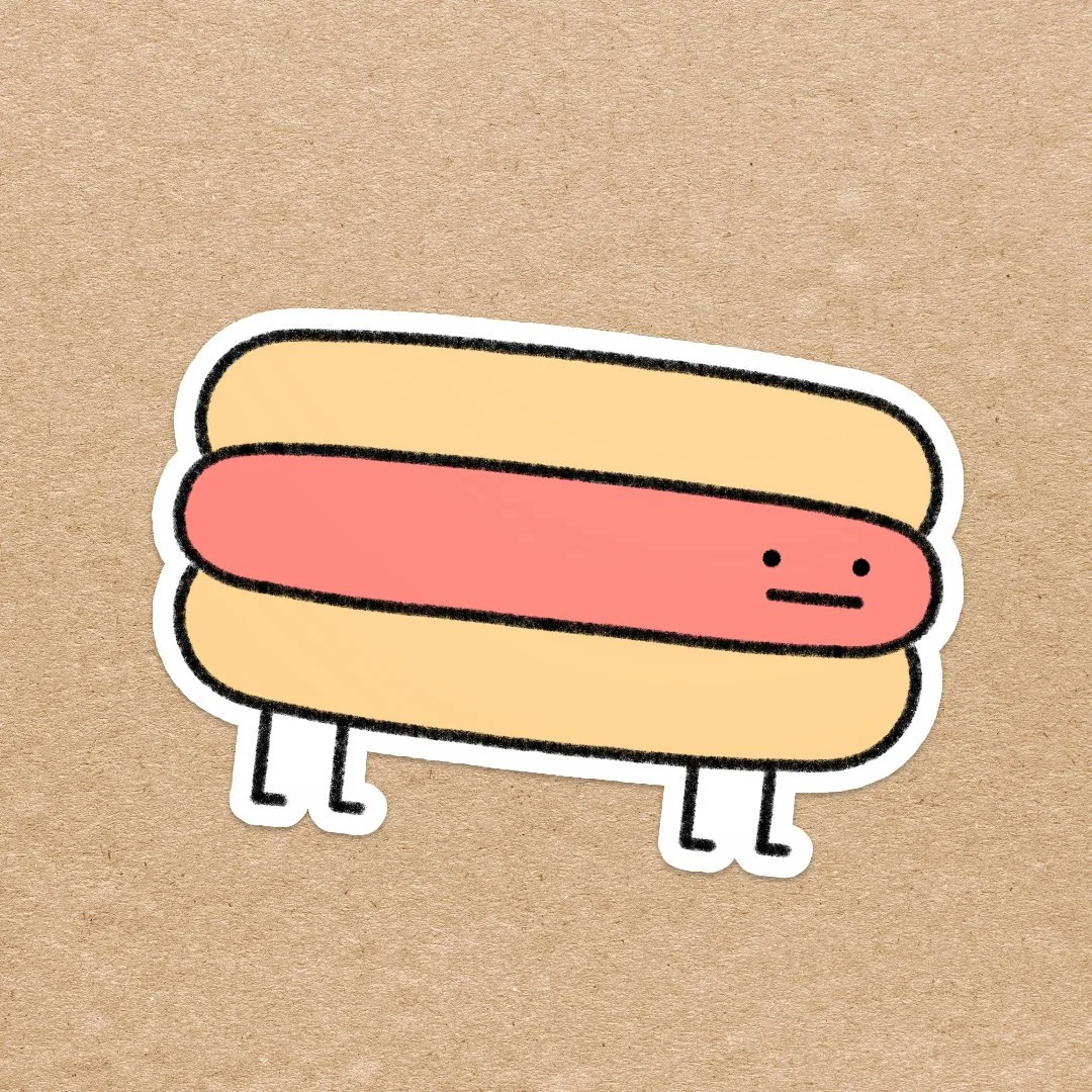 Hotdog sticker