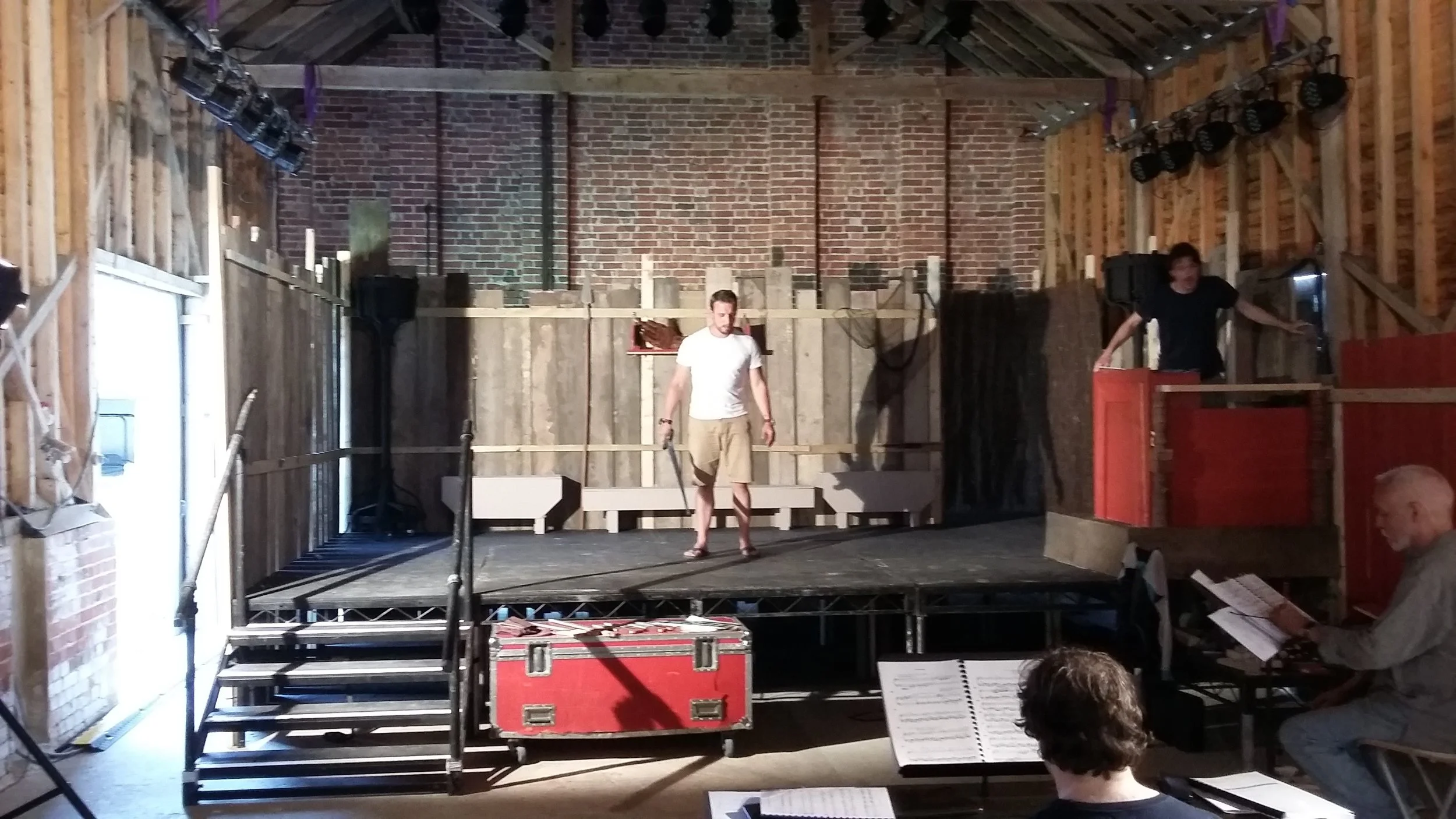 Beowulf and the Minstrel (Douglas Stevens (Repetiteur) and Jan Koene (Director) in the foreground)