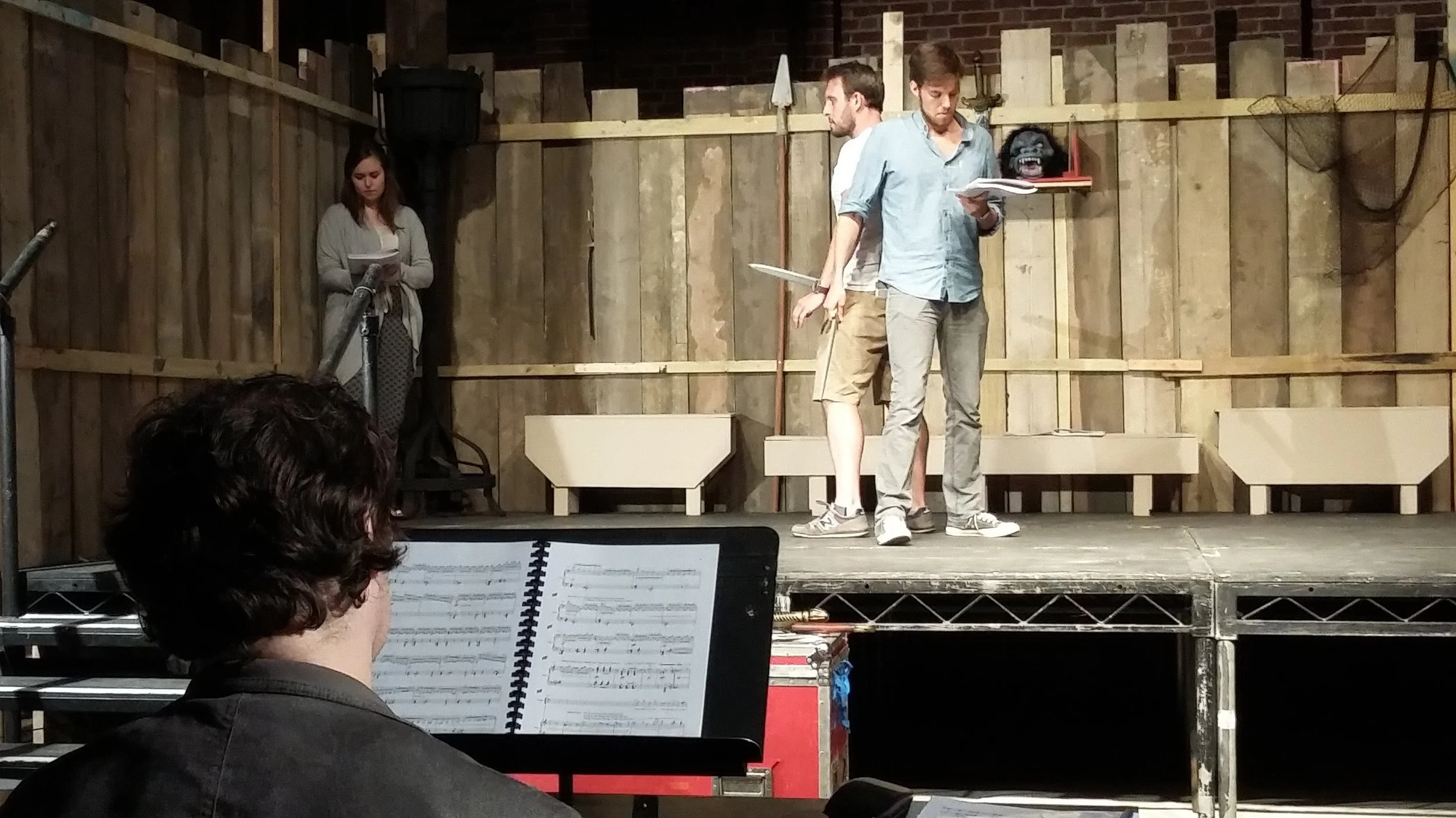 Beowulf and Wiglaf. Hygd in the corner.