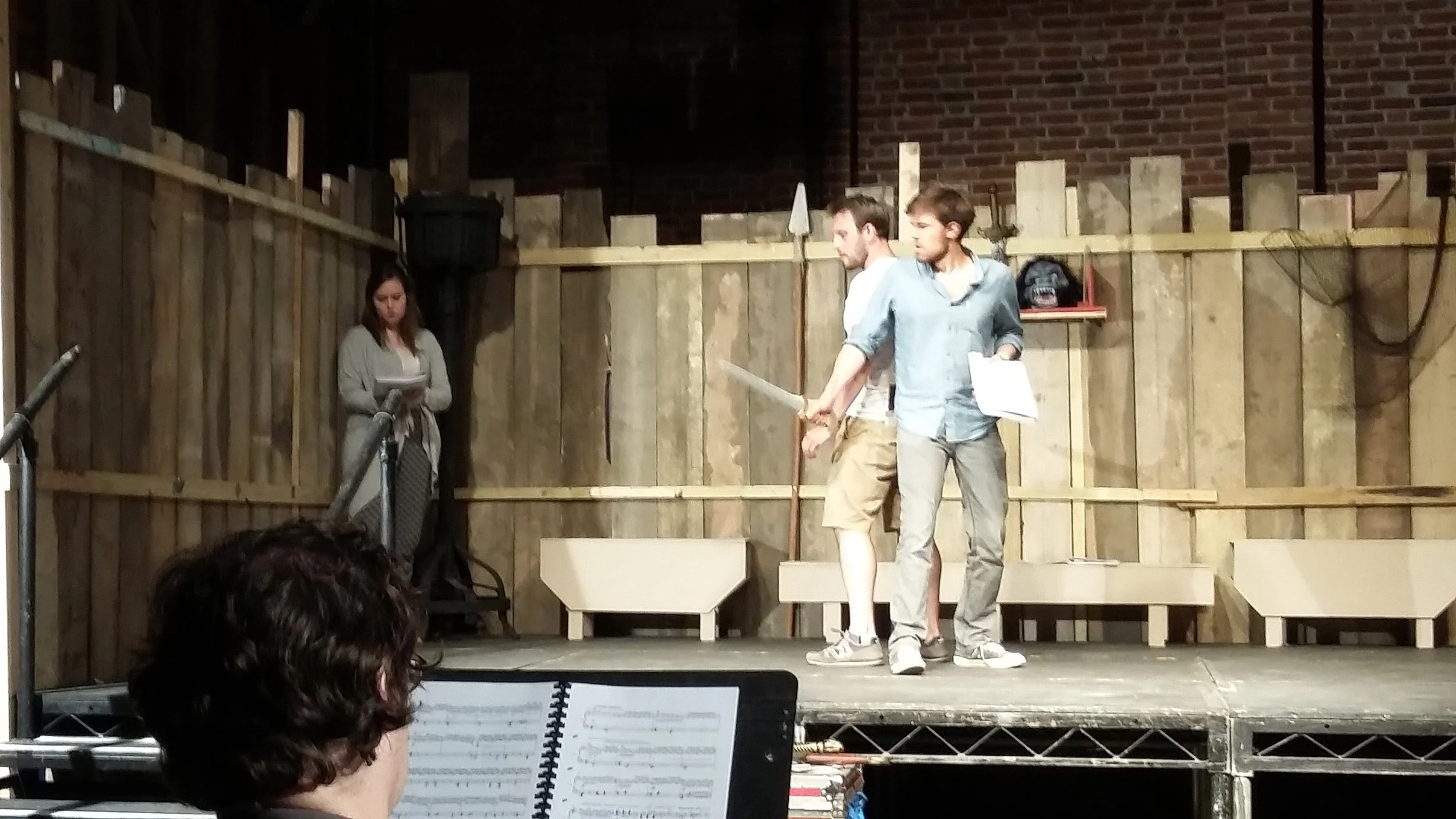 Beowulf and Wiglaf. Hygd in the corner
