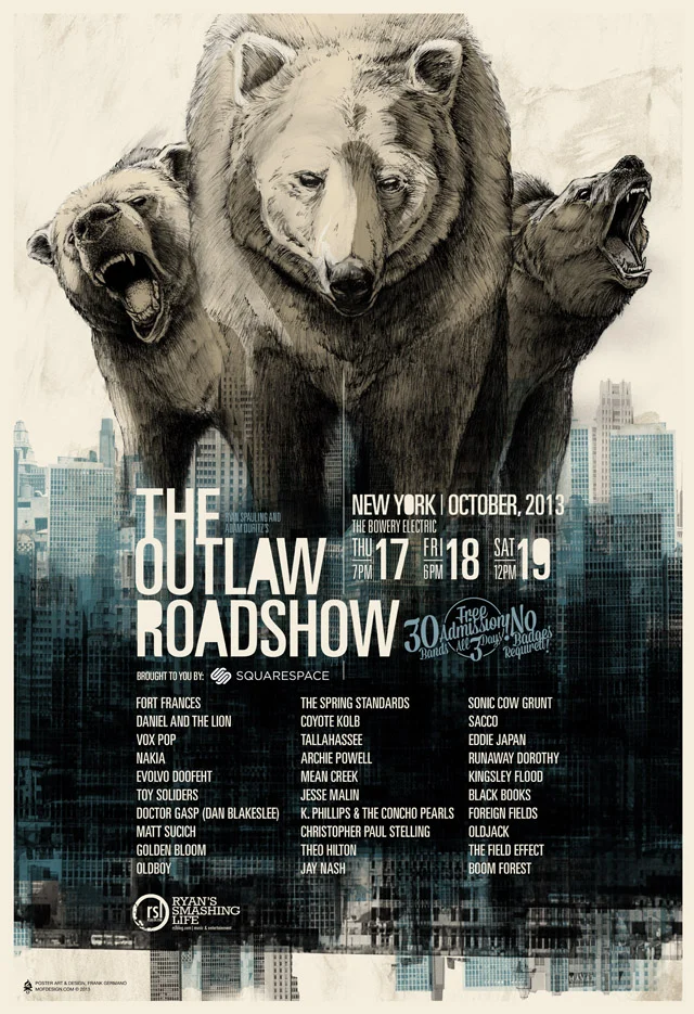Poster for The Outlaw Roadshow, NY, 2013