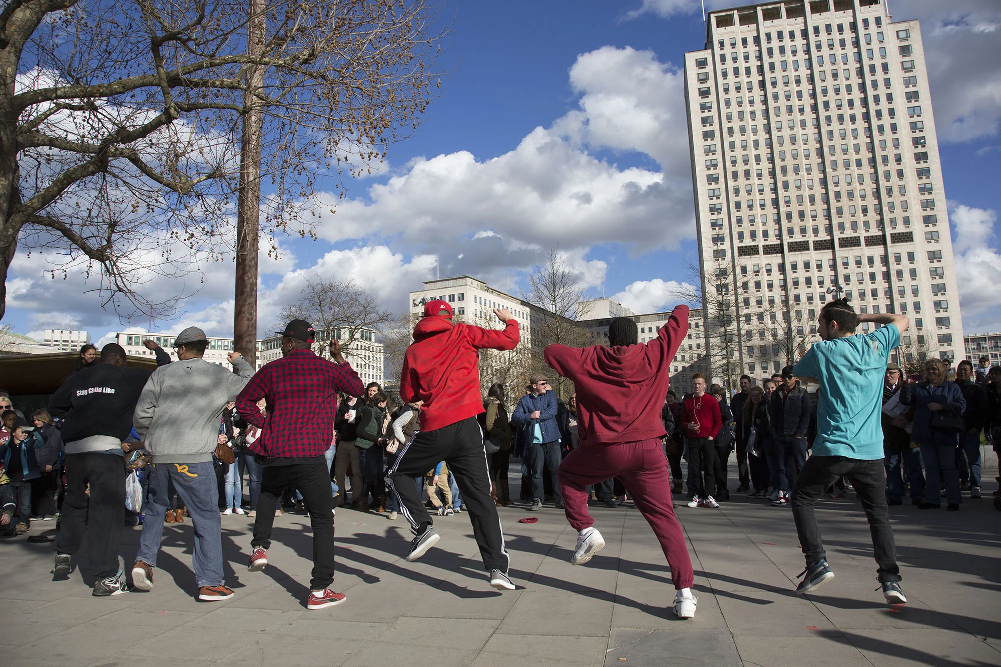 King Corville street performers perform a Gangnam Style street dance.