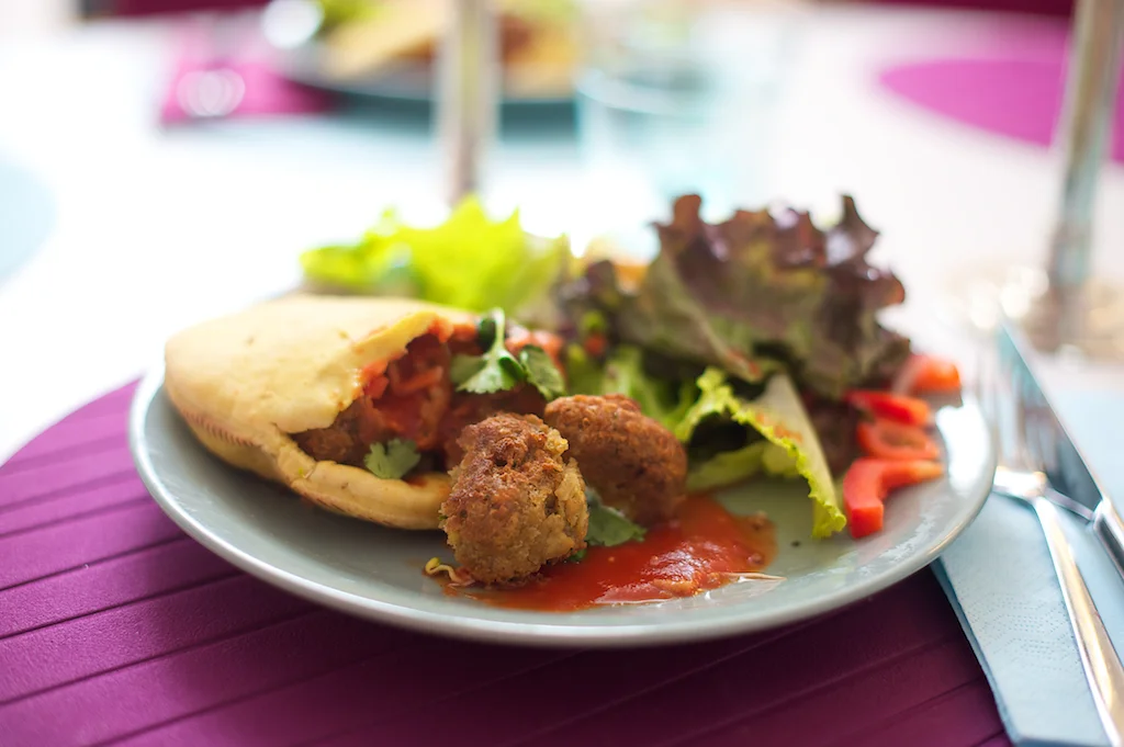 Falafel kan vara gott