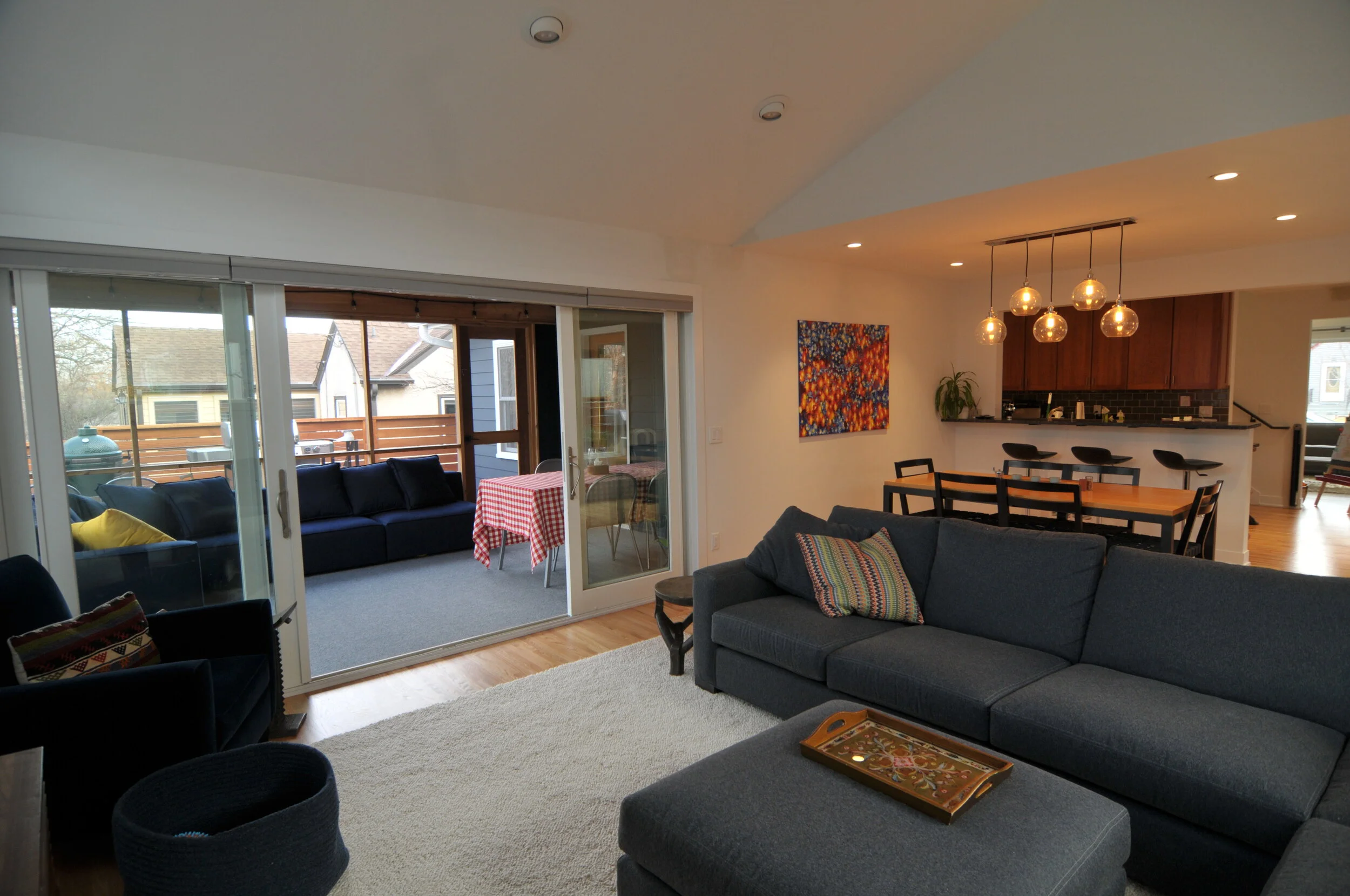 View to screened porch and kitchen