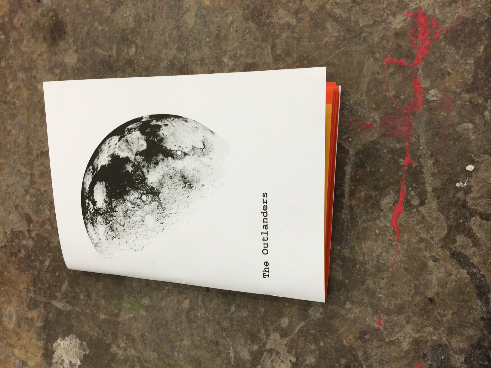 Exhibition catalog available in our shop made to accompany The Pit's inaugural exhibition, The Outlanders. 48 page book printed on 68lb. paper with our in house Risograph printer. Printed in an edition of 200. 