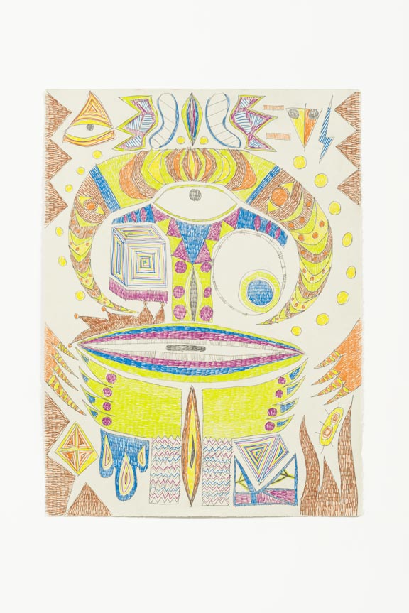 Trans Human Bust 3, Graphite and colored pencil on paper, 18 x 24, 2015