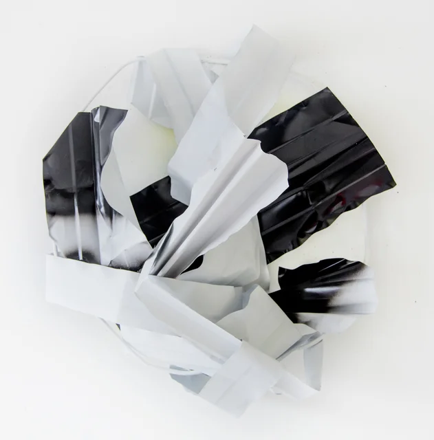 Nora Shields, Metal Painting (Black & White), 2015
