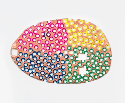Alpha Generation Morals, 2016 Pigmented resin, sparkle powder, and paint. 42 x 65.5 x 1 inches
