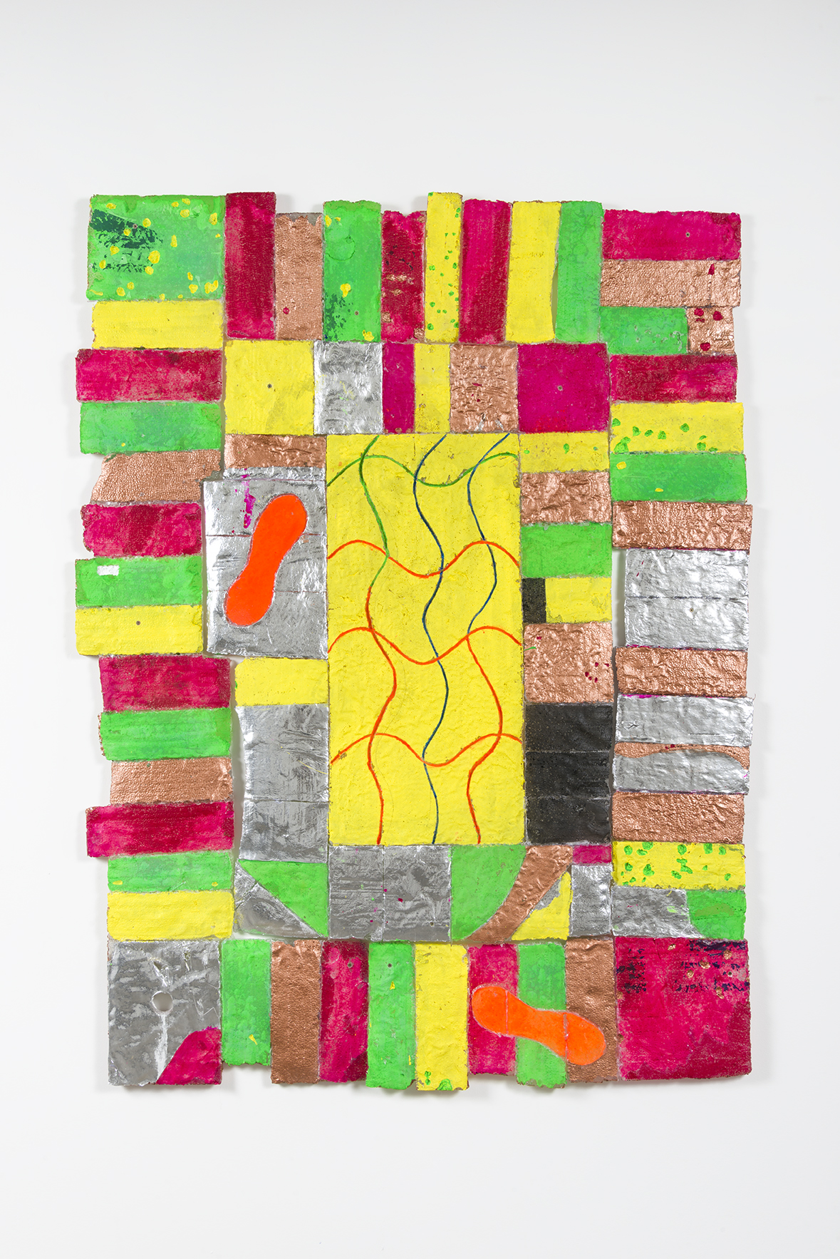 Nick Kramer - Another Wind of Rug - 2016 - Resin w/ Paint, Foil - 73 x 55 x 1"