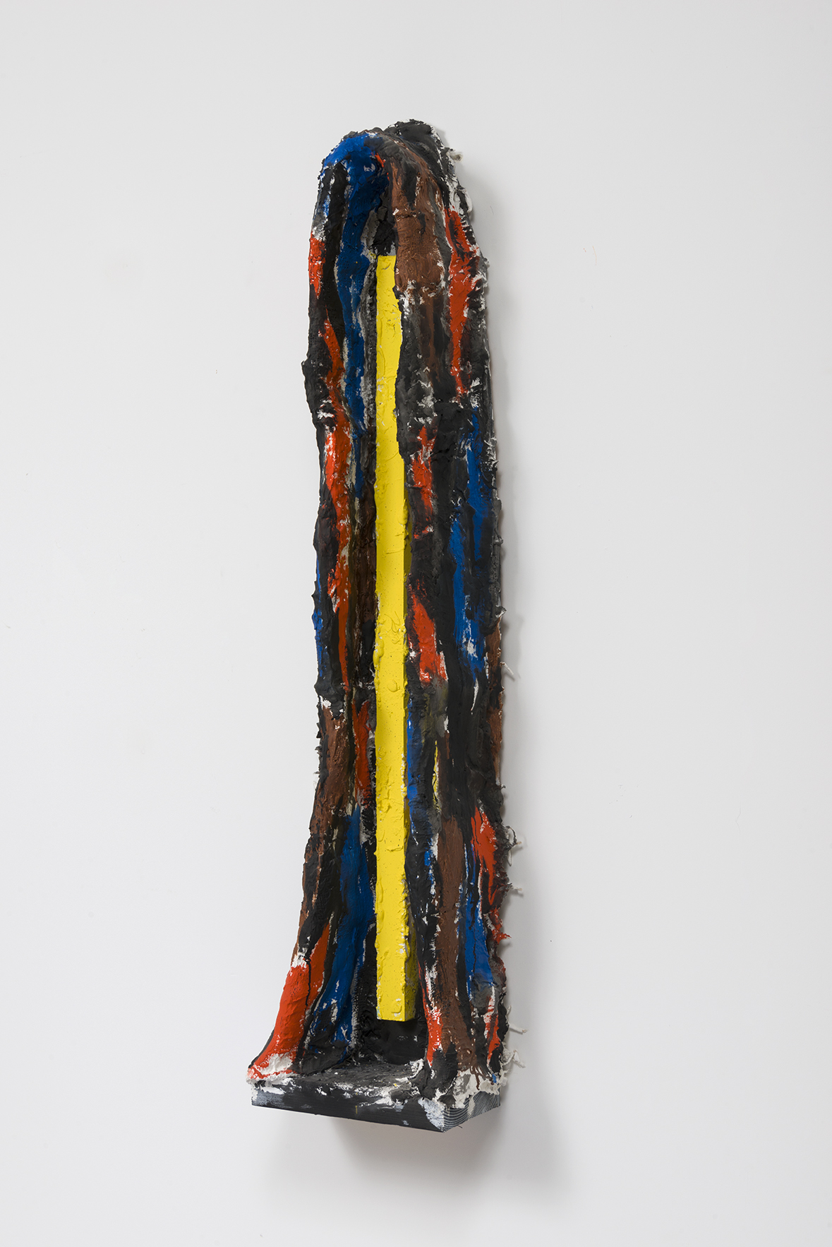 Florian Morlat - Untitled (Cave 5) - Wood, Plaster, Burlap, Chicken Wire, Oil Enamel - 46 x 11 x 6"