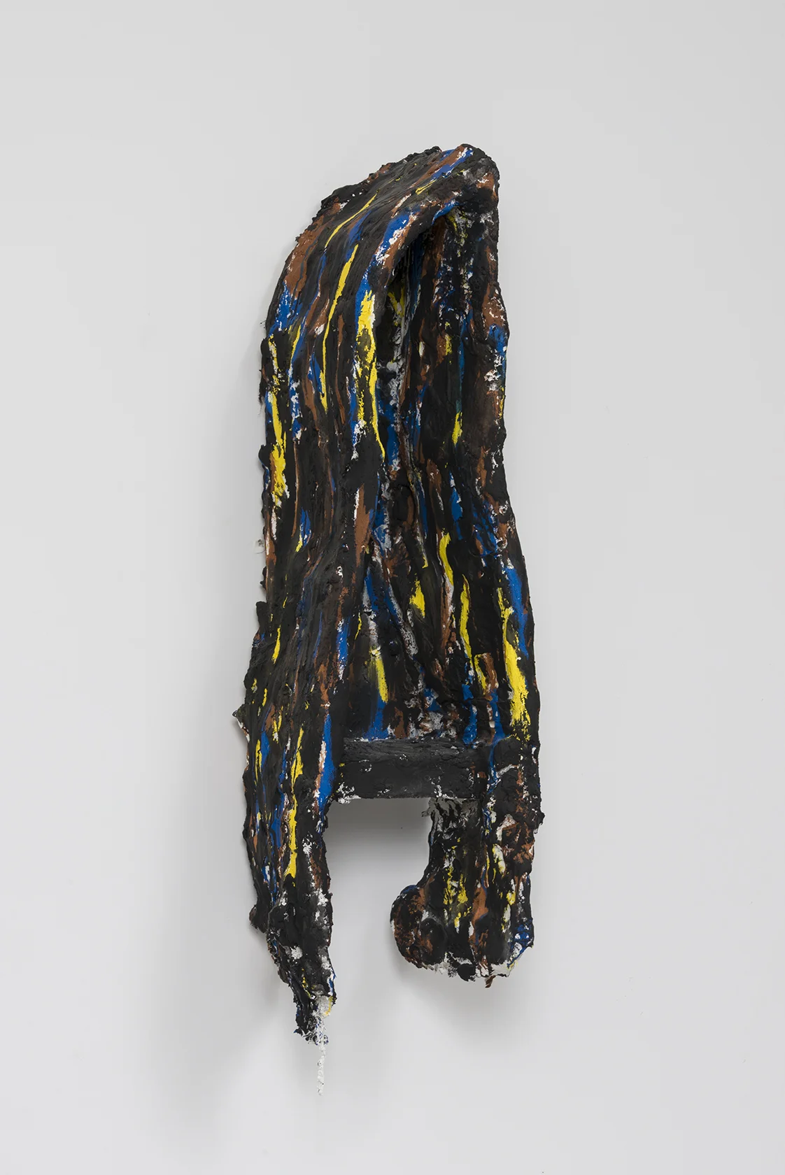 Florian Morlat - Untitled (Cave 6) - 2015 - Wood, Plaster, burlap, Chicken wire, Oil Enamel - 32 x 9 x 9"