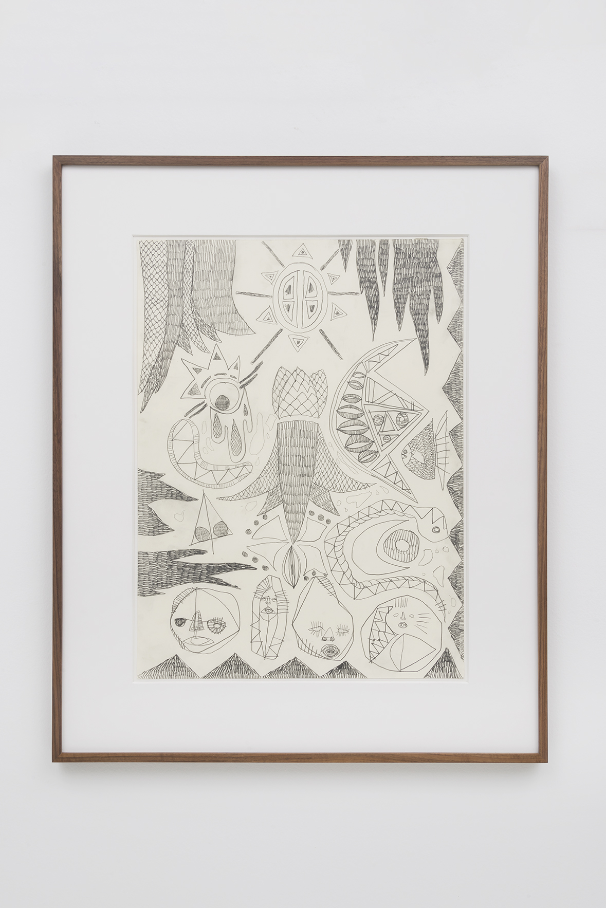 Adam D. Miller - Stoneman Psycho Scape - 2016 - Graphite on Paper - 18 x 24" drawing, 32 1/4 x 26 1/4" Matted and Framed