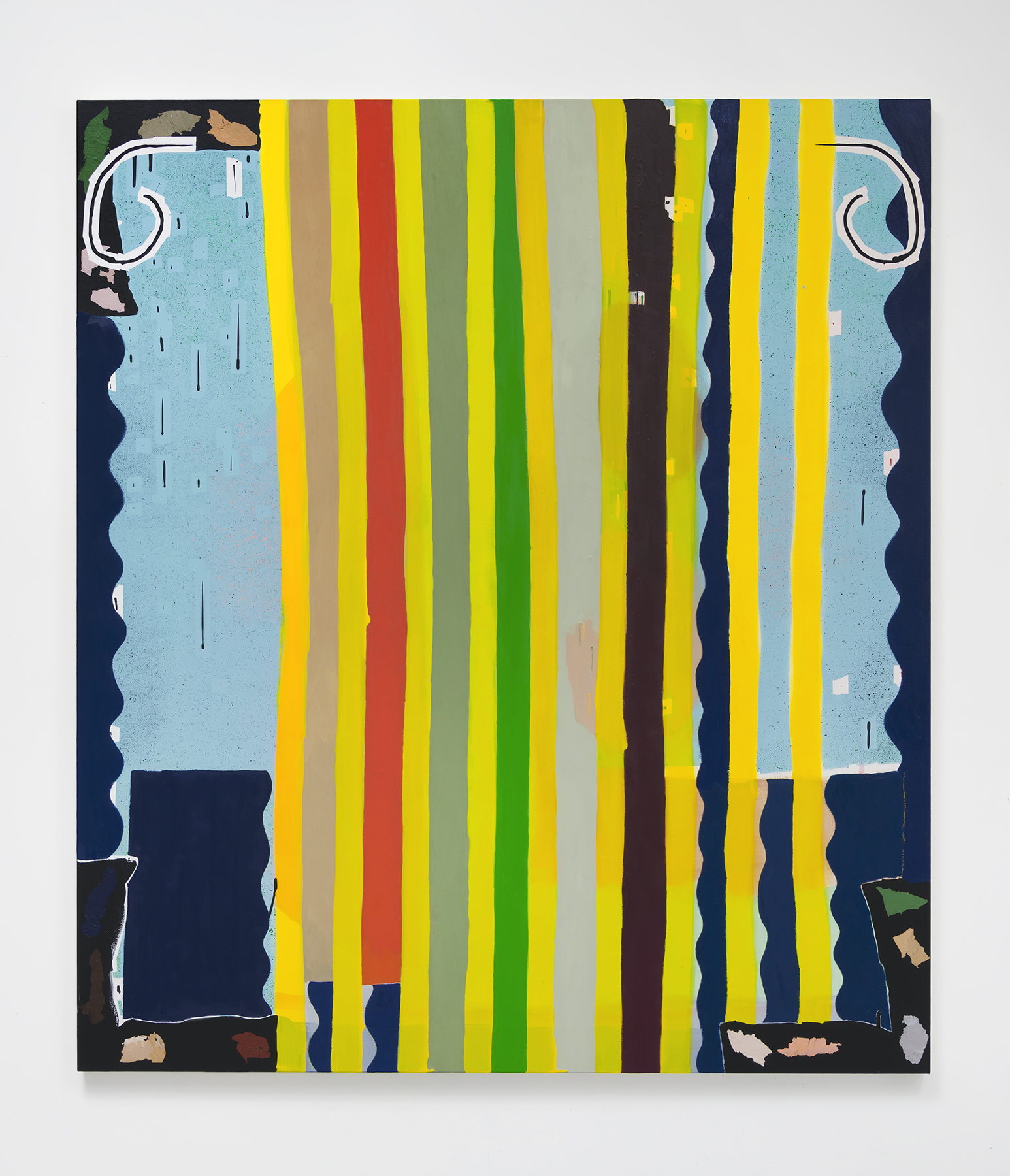 Jaw, 2016, Oil, acrylic, and collage on canvas 60 x 52. 5 inches