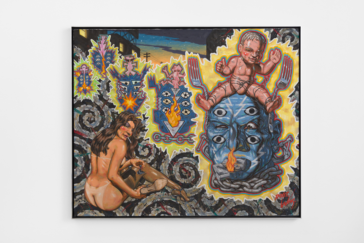 Robert Williams, Six Eyed Kook as the Very Embodiment of the Anti-Clown, 1987, oil on canvas, 30 x 36 inches