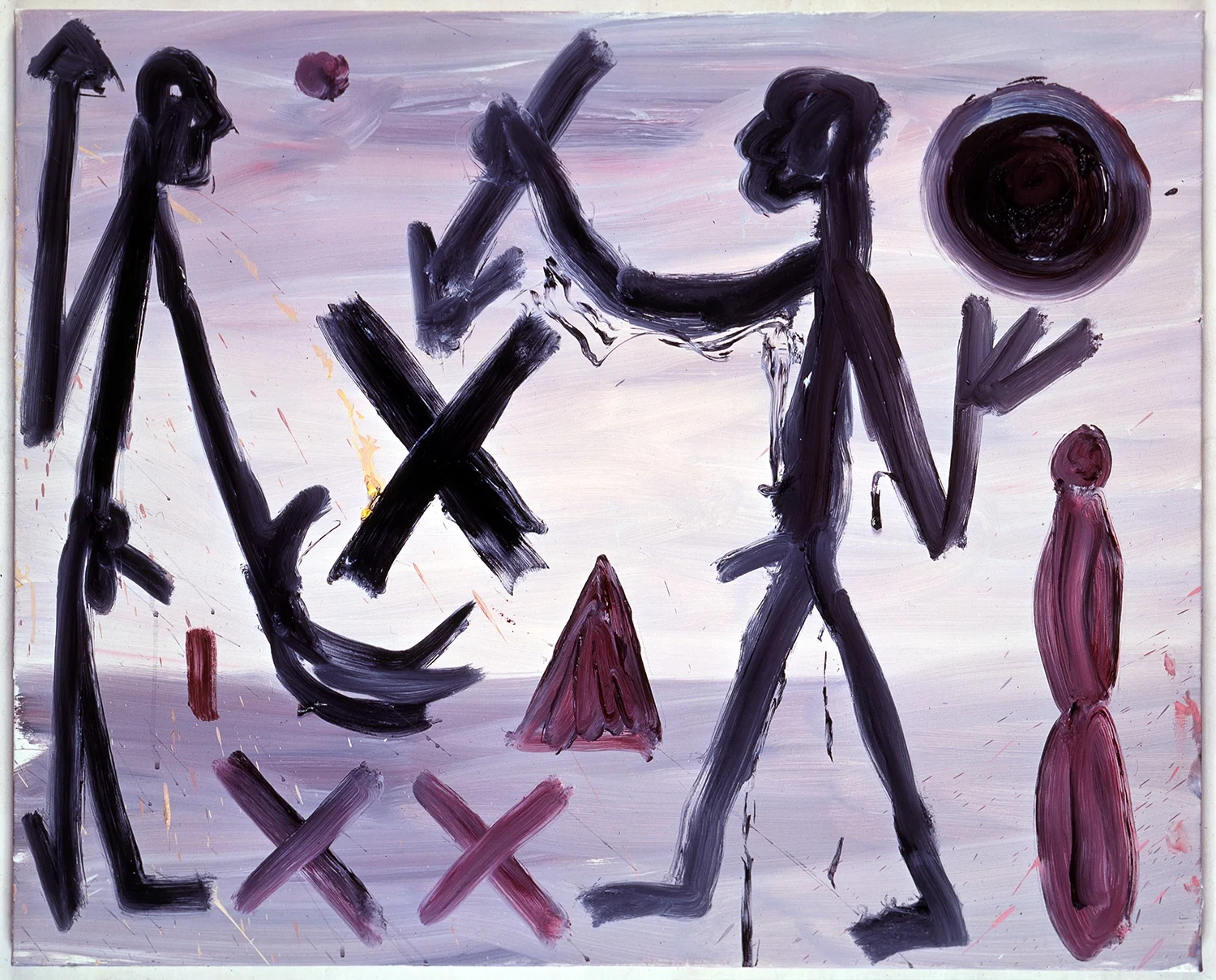 A.R. Penck, Terminate the X(VII), 1989, oil on canvas, 31.5 x 39.25 inches