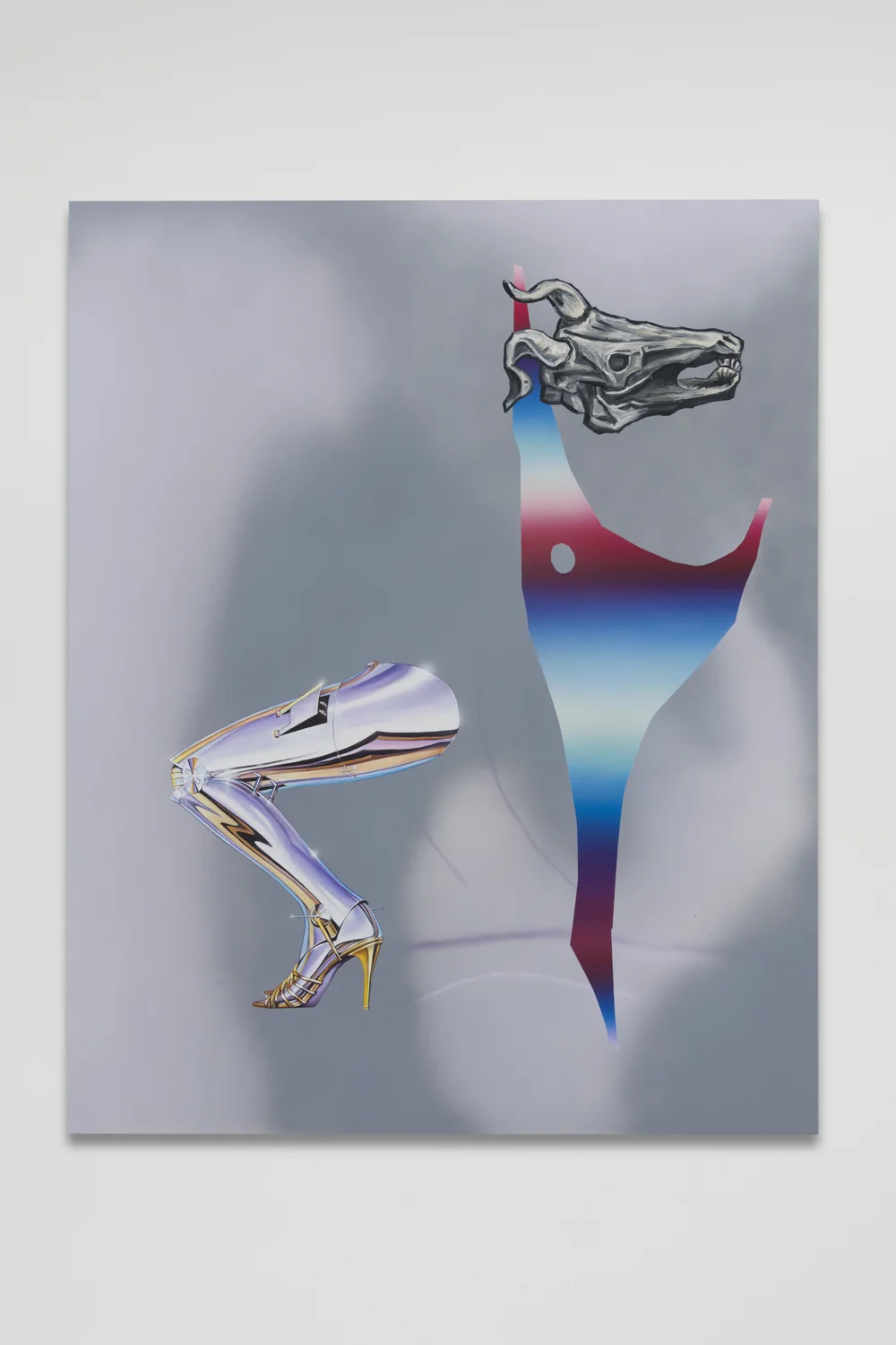 Dani Tull, Uncanny Valley (leg 1, Sorayama) Oil and acrylic on canvas 60 x 48 inches