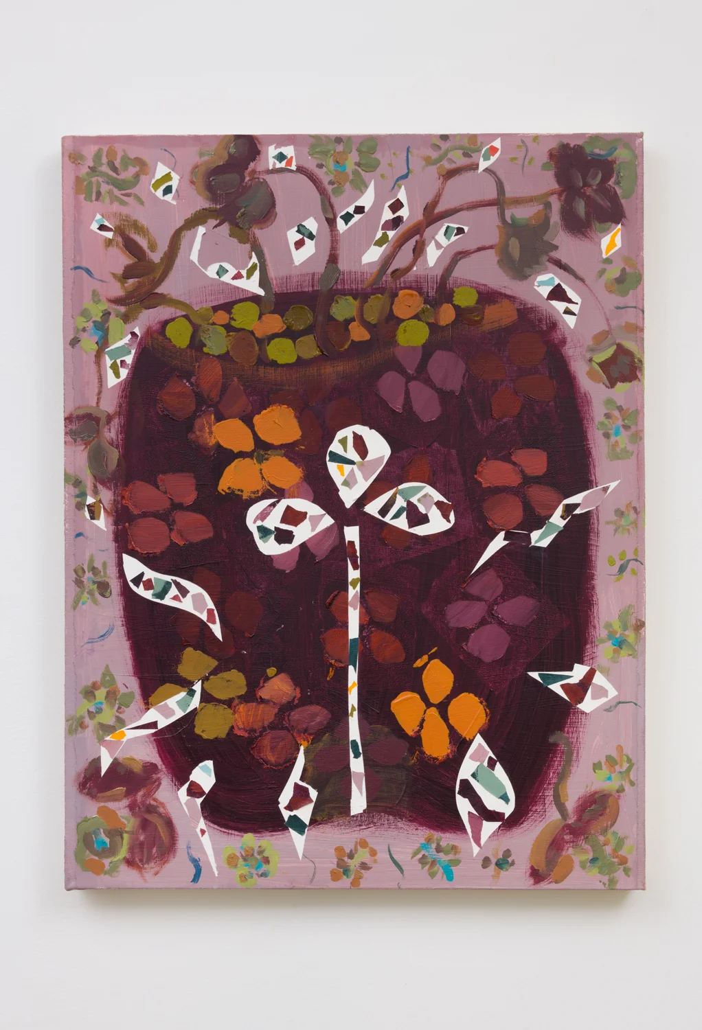 Untitled, 2018 Oil and collage on canvas 29 3/4 x 22 3/4 inches